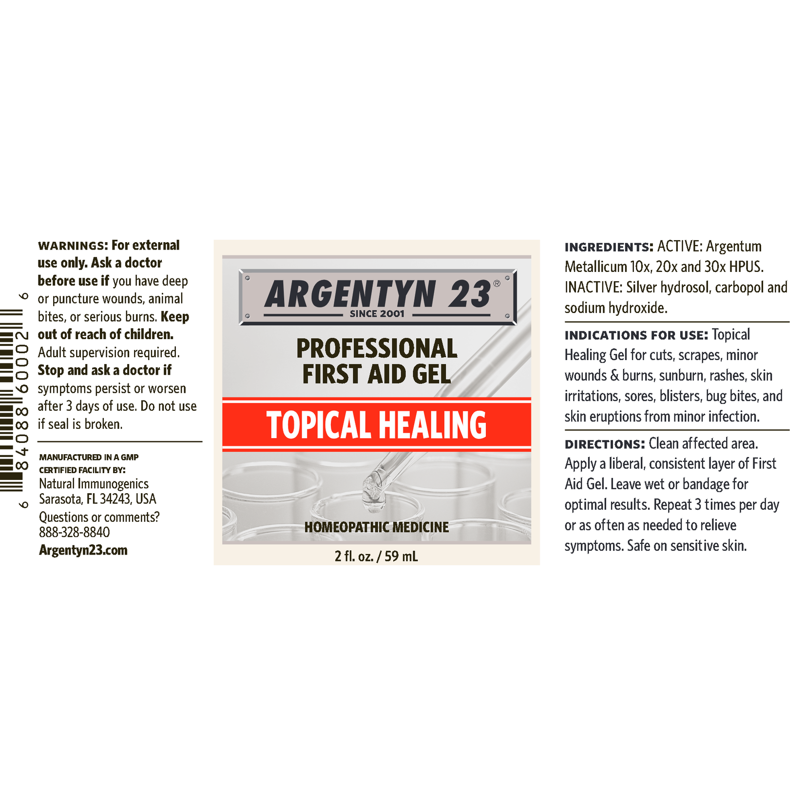 Natural Immunogenics Argentyn 23 First Aid Gel 2oz Argentyn
