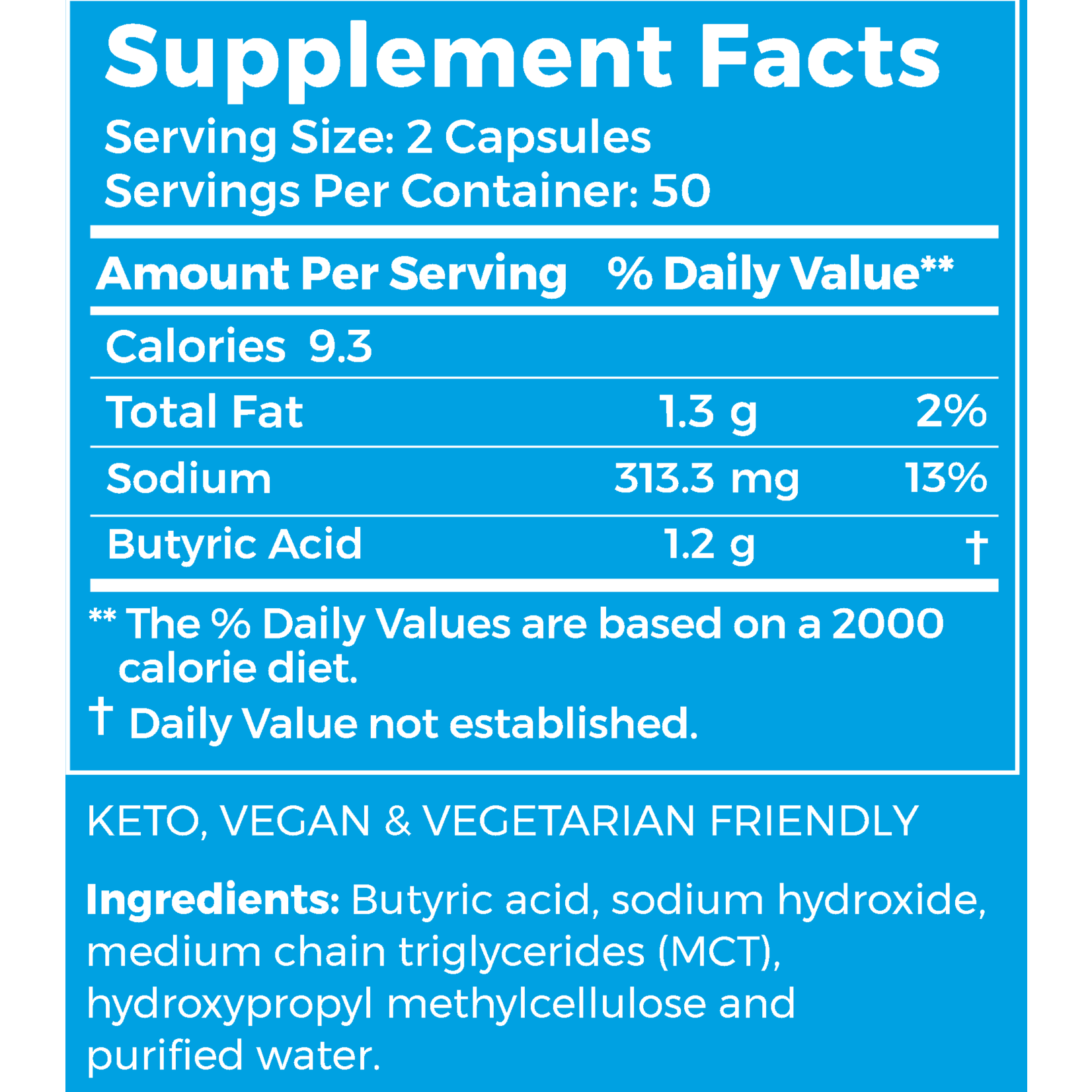 BodyBio Sodium Butyrate 600mg 100c BodyBio