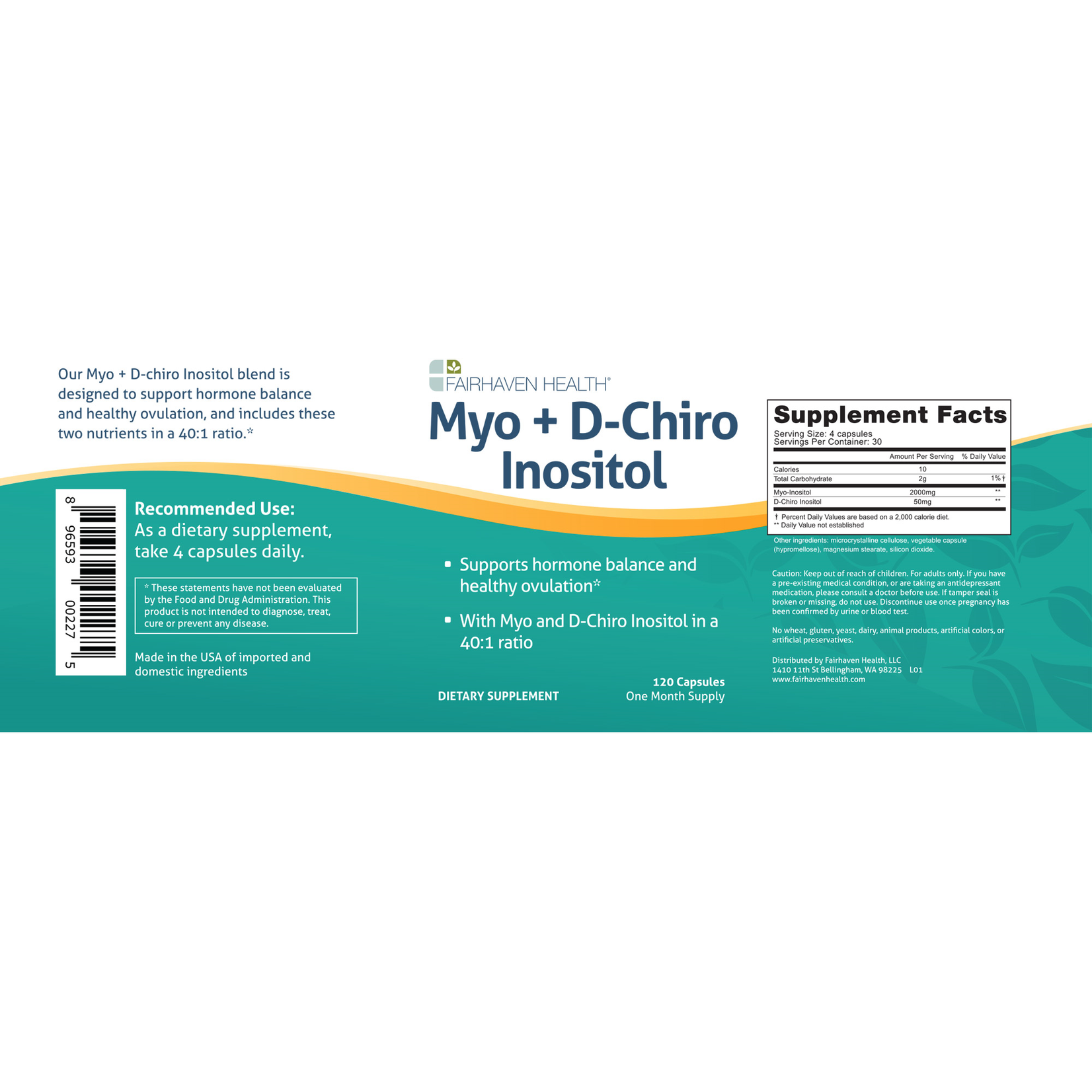 Fairhaven Health Myo + D-Chiro Inositol 120c Fairhaven Health