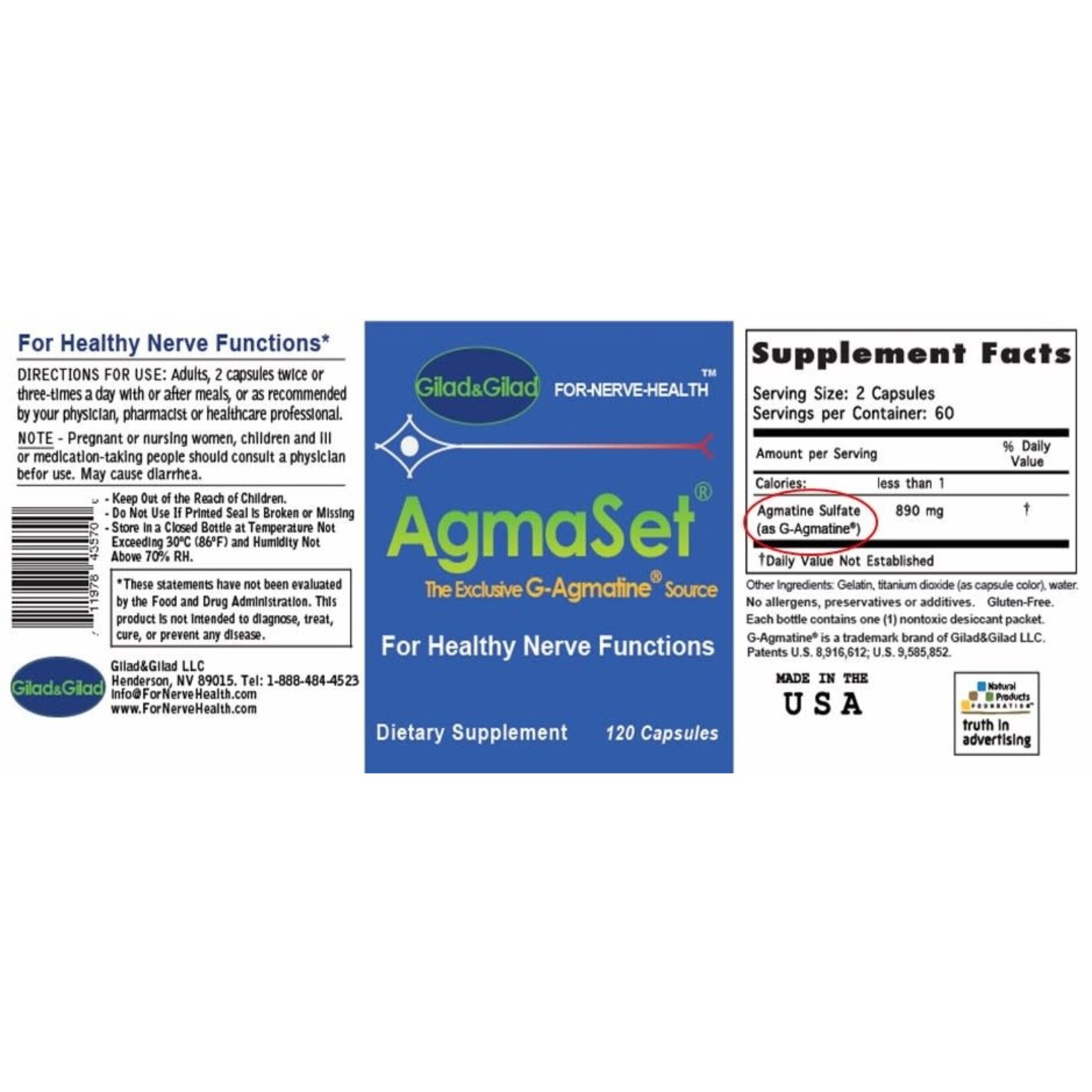Gilad & Gilad AgmaSet 445mg 120c Gliad & Gilad