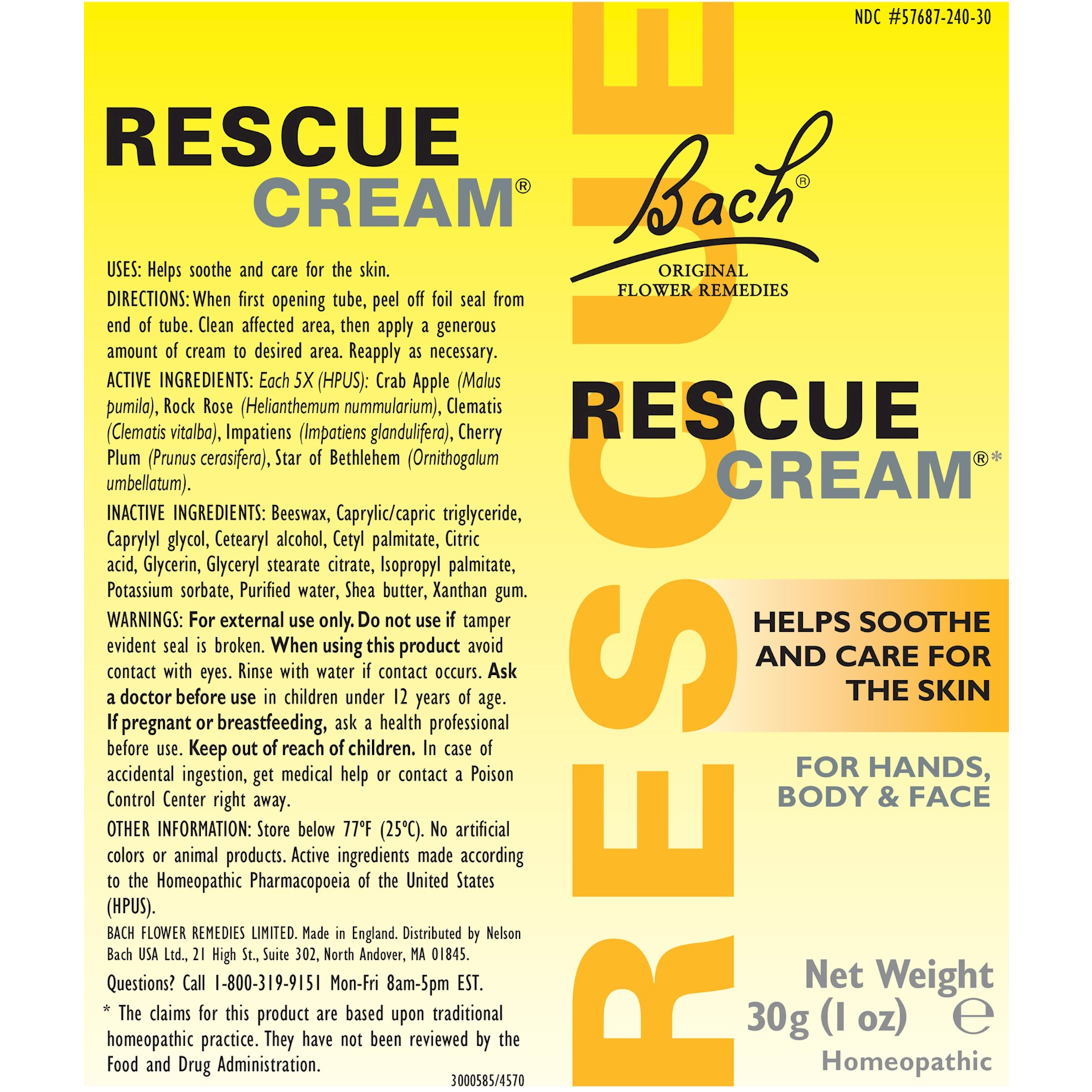 Nelson Bach Rescue Cream 1oz Bach