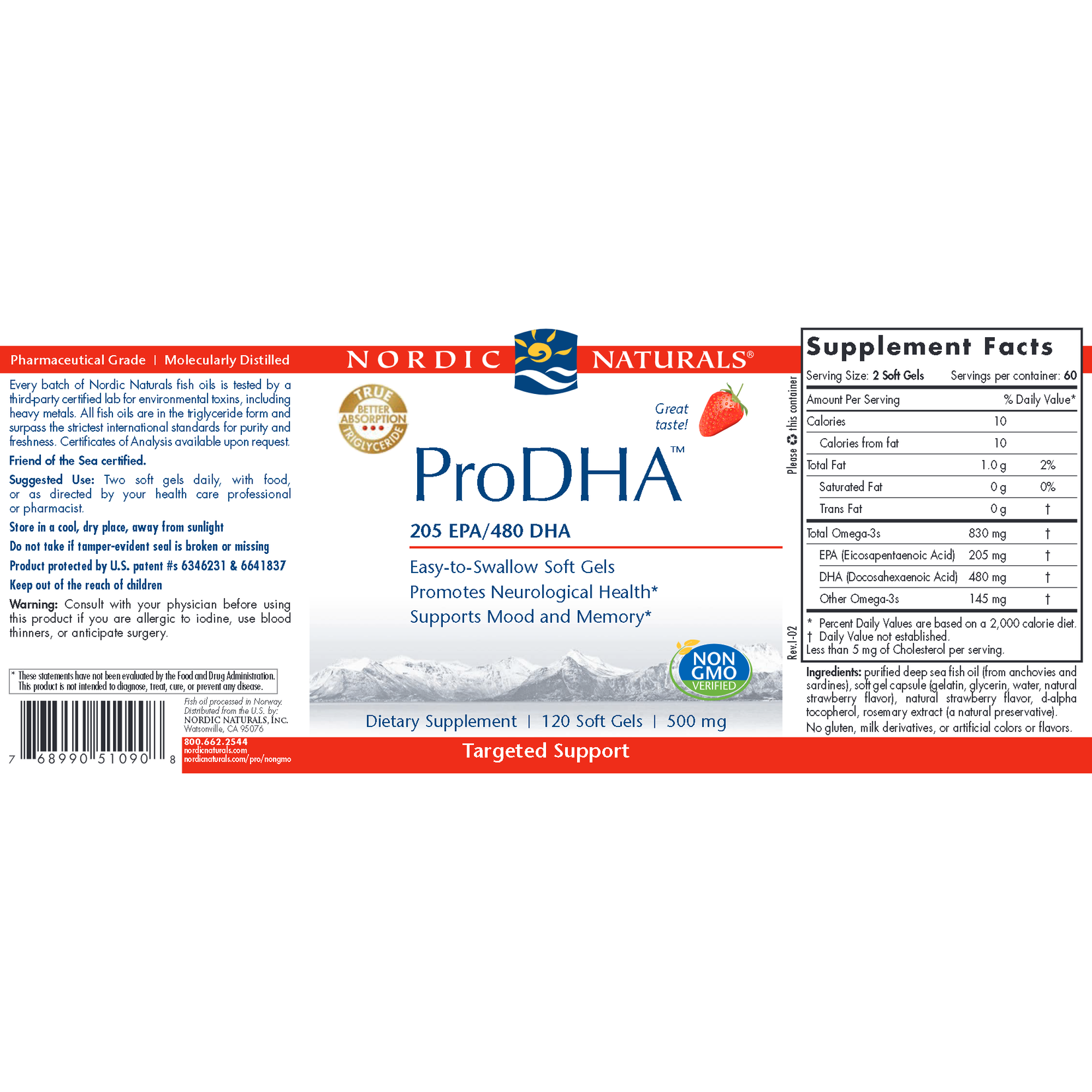 Nordic Naturals ProDHA Strawberry 120c Nordic Naturals