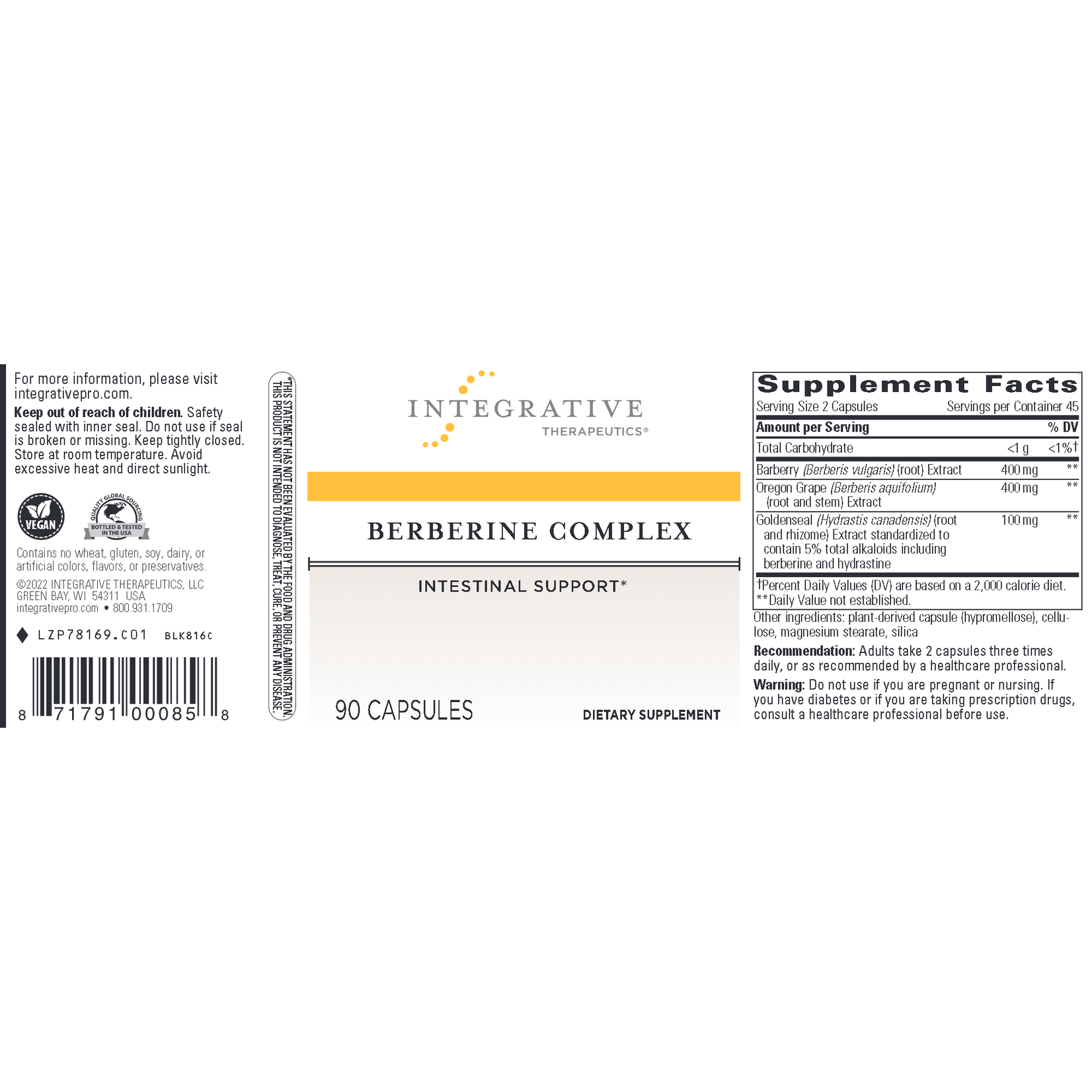 Integrative Therapeutics Berberine Complex 90c Integrative Therapeutics