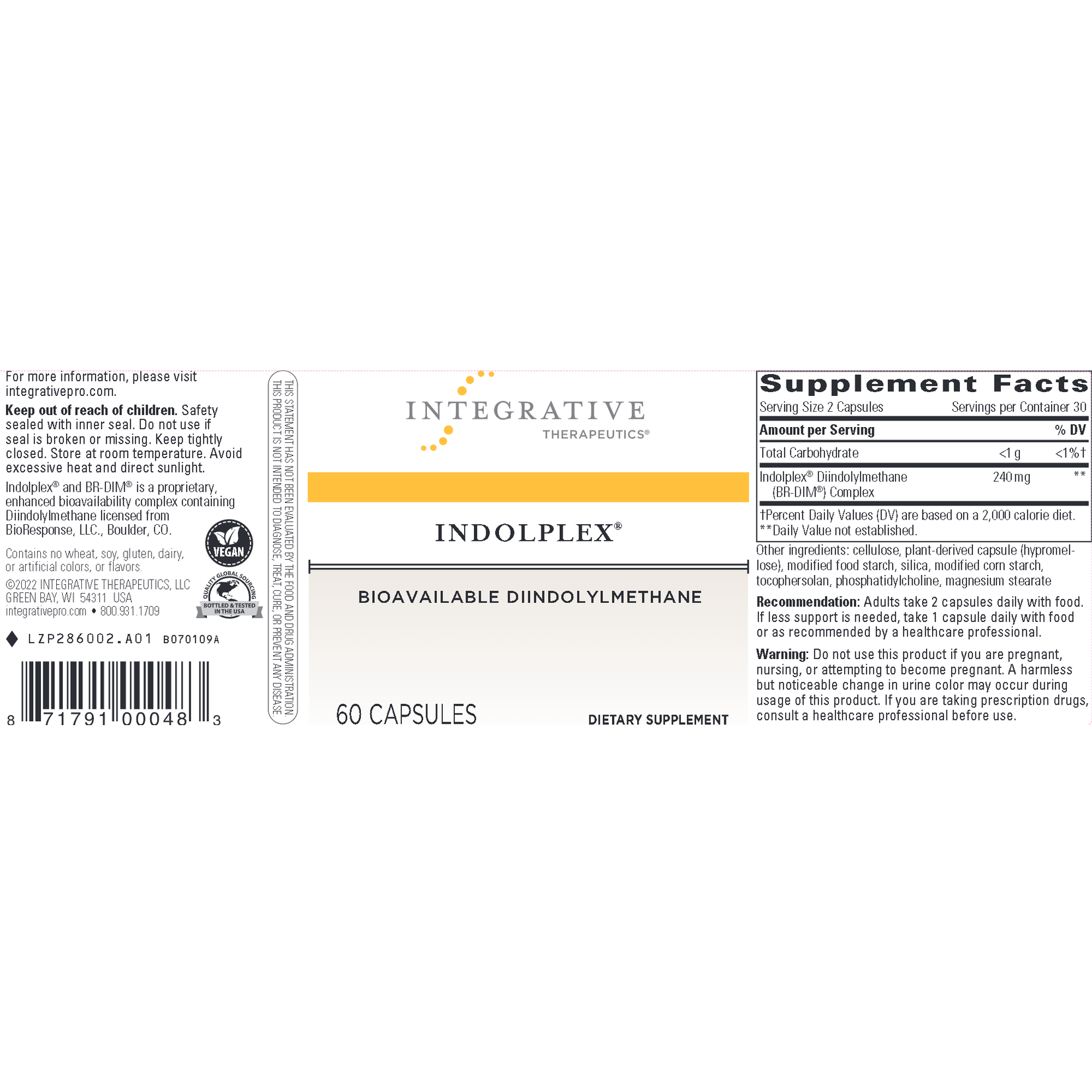 Integrative Therapeutics Indolplex 60c Integrative Therapeutics