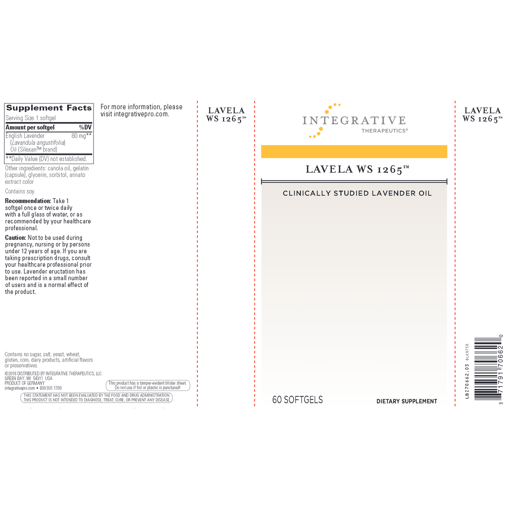 Integrative Therapeutics Lavela WS 1265 60c Integrative Therapeutics