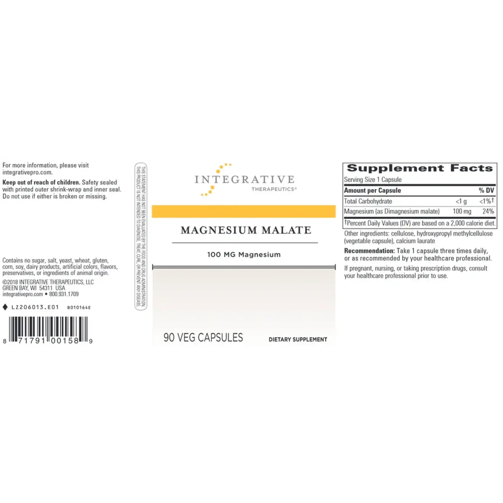 Integrative Therapeutics Magnesium Malate 100mg Integrative Therapeutics