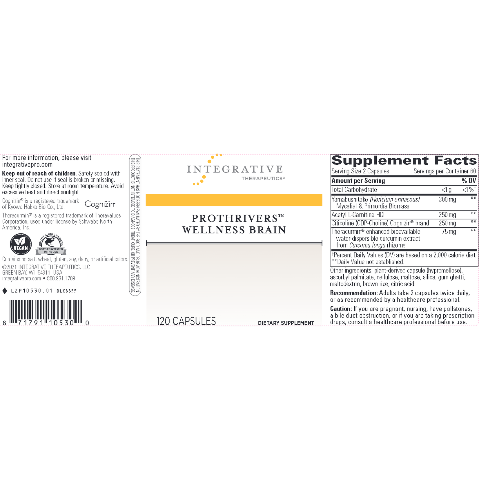 Integrative Therapeutics ProThrivers Wellness Brain 120c Integrative Therapeutics