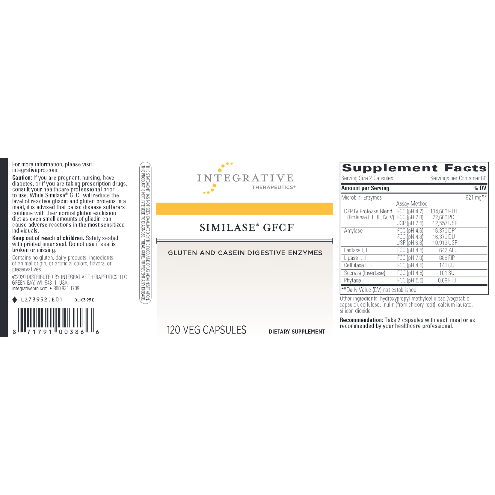 Integrative Therapeutics Similase GFCF 120c Integrative Therapeutics