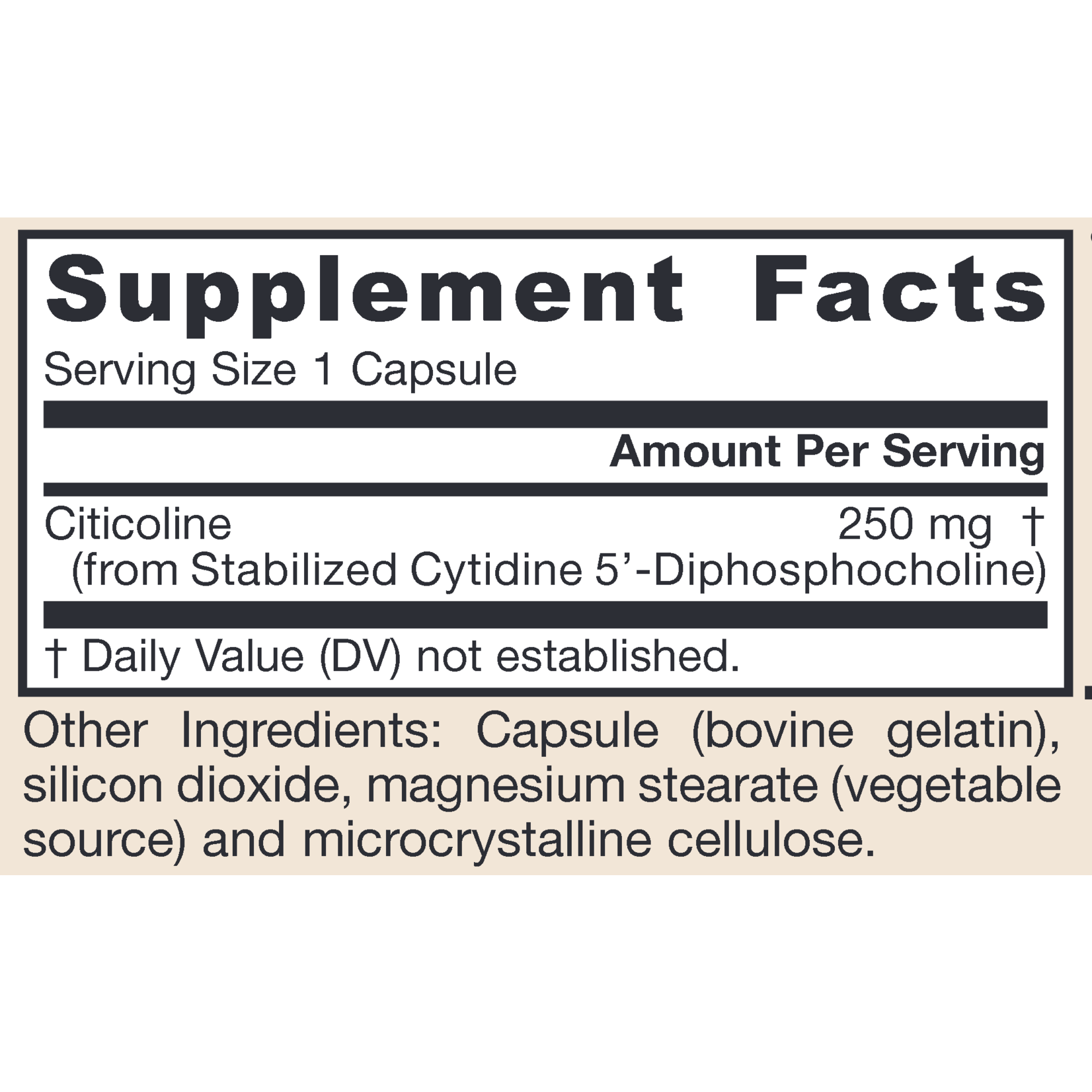 Jarrow Formulas Citicoline CDP Choline 250mg 60c Jarrow