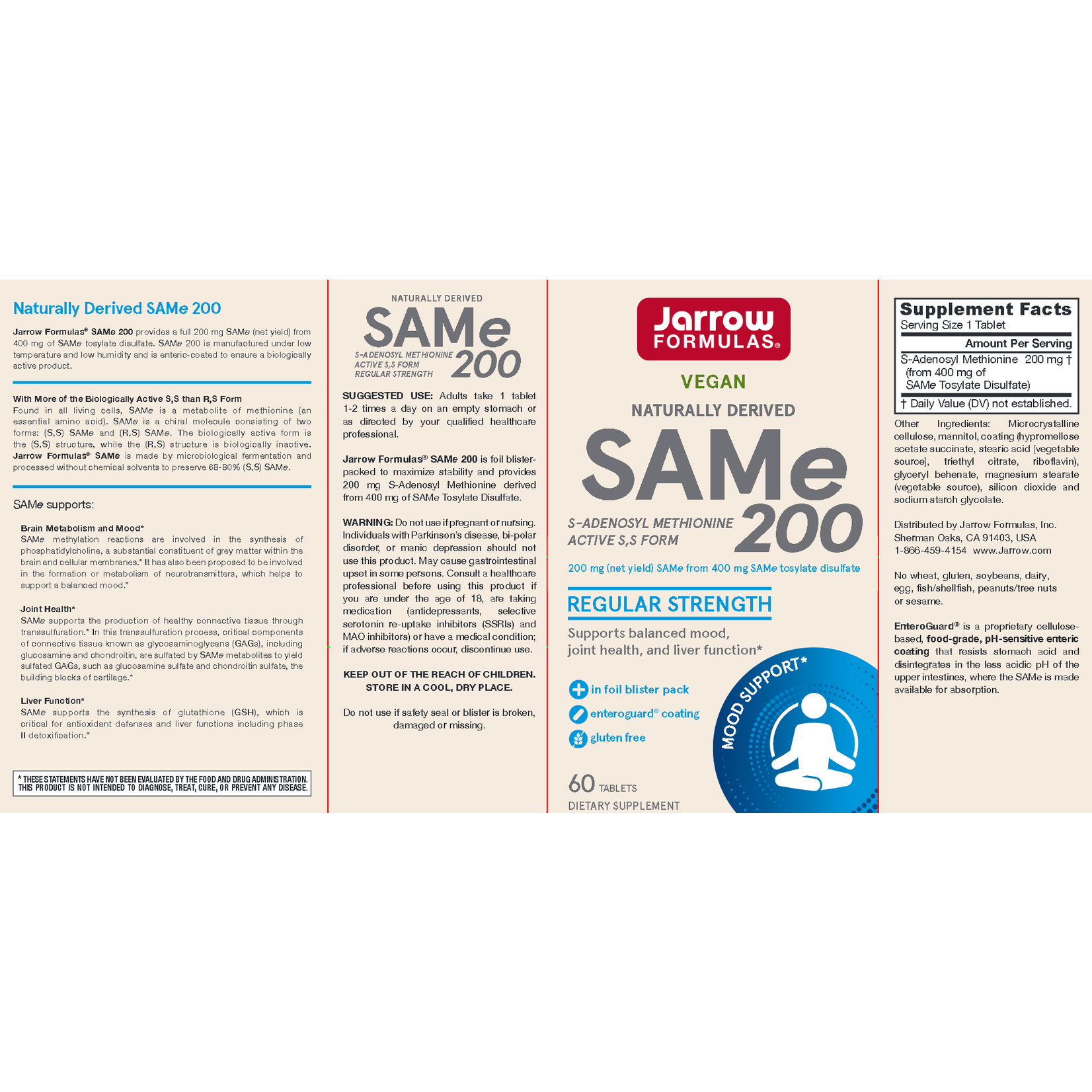Jarrow Formulas SAMe 200mg 60t Jarrow