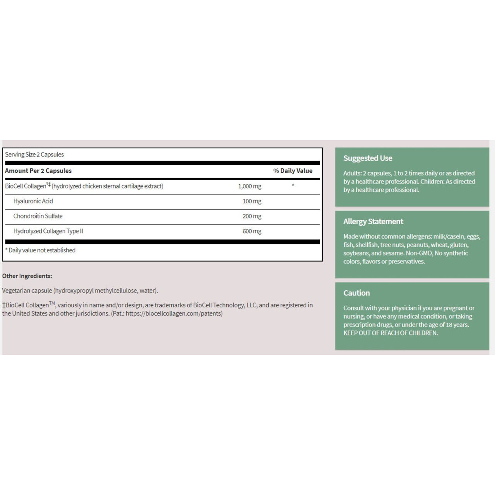 SFI Health (formerly Klaire Labs) Collagen Type II 500mg 60c SFI Health (Previously Klaire Labs)