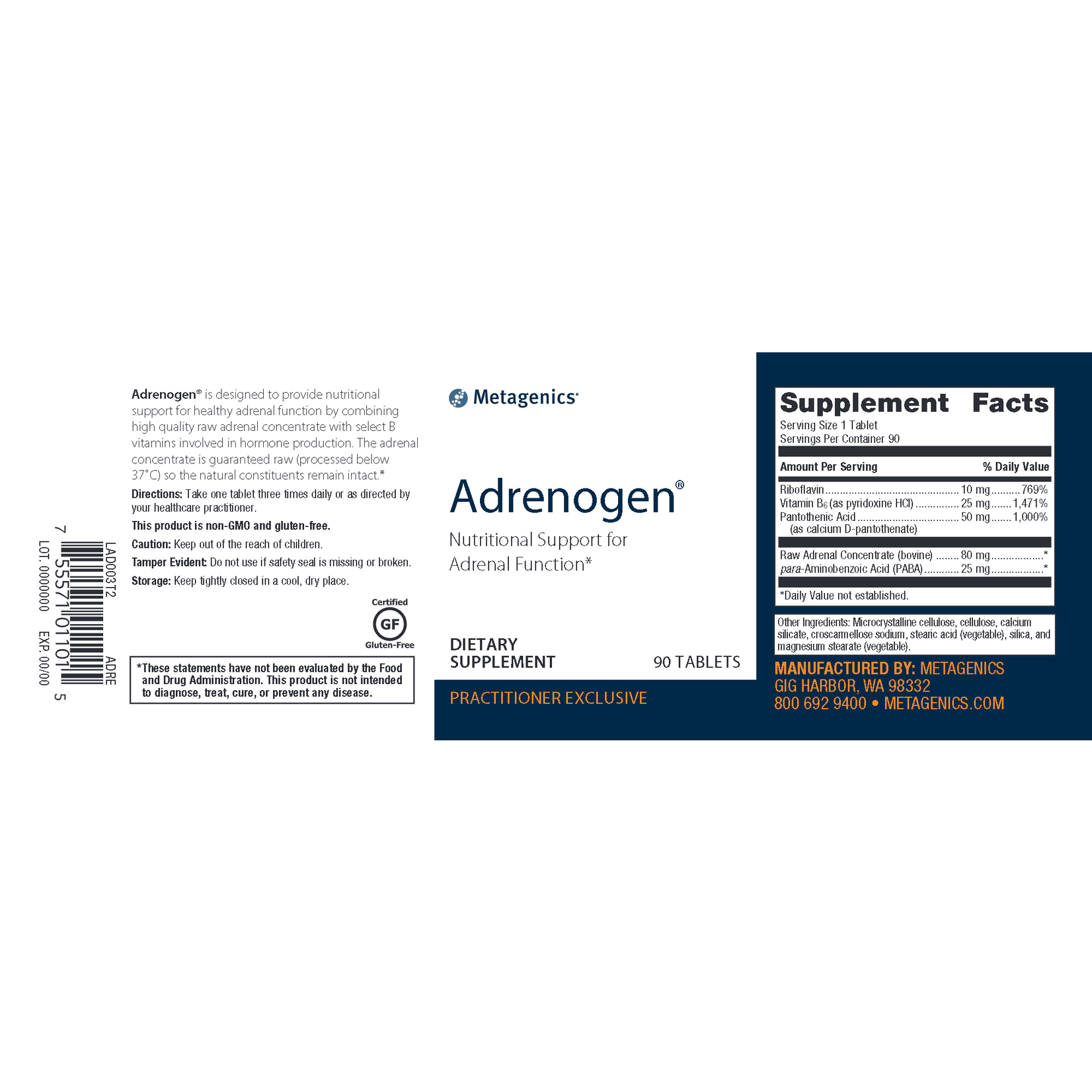 Metagenics Adrenogen 90t Metagenics