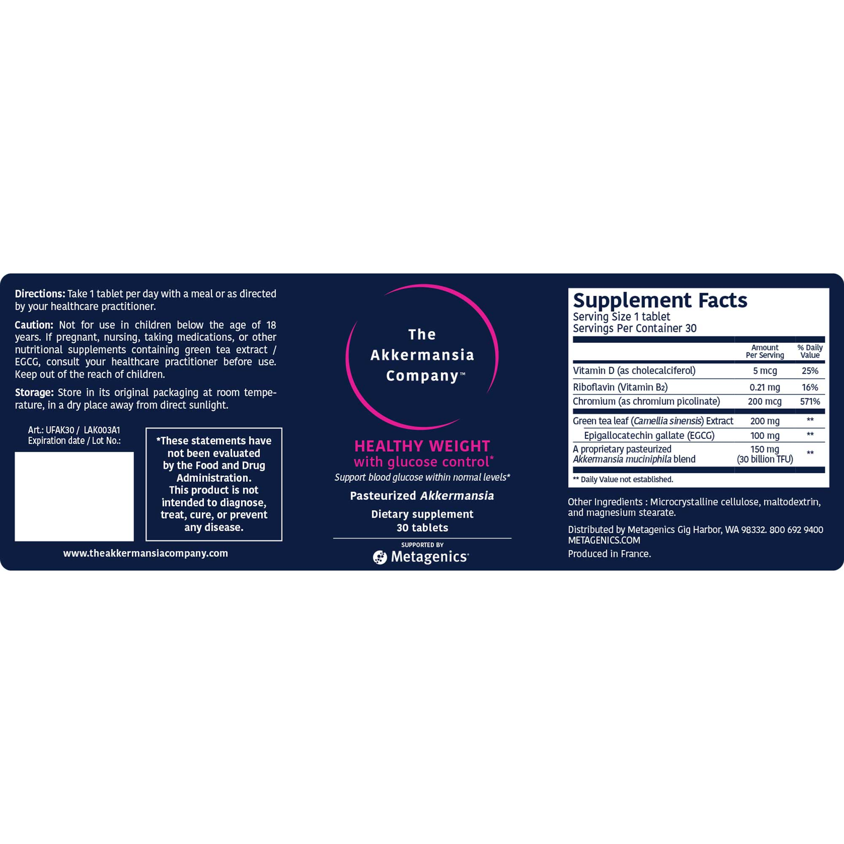Metagenics Akkermansia Healthy Weight 30c Metagenics