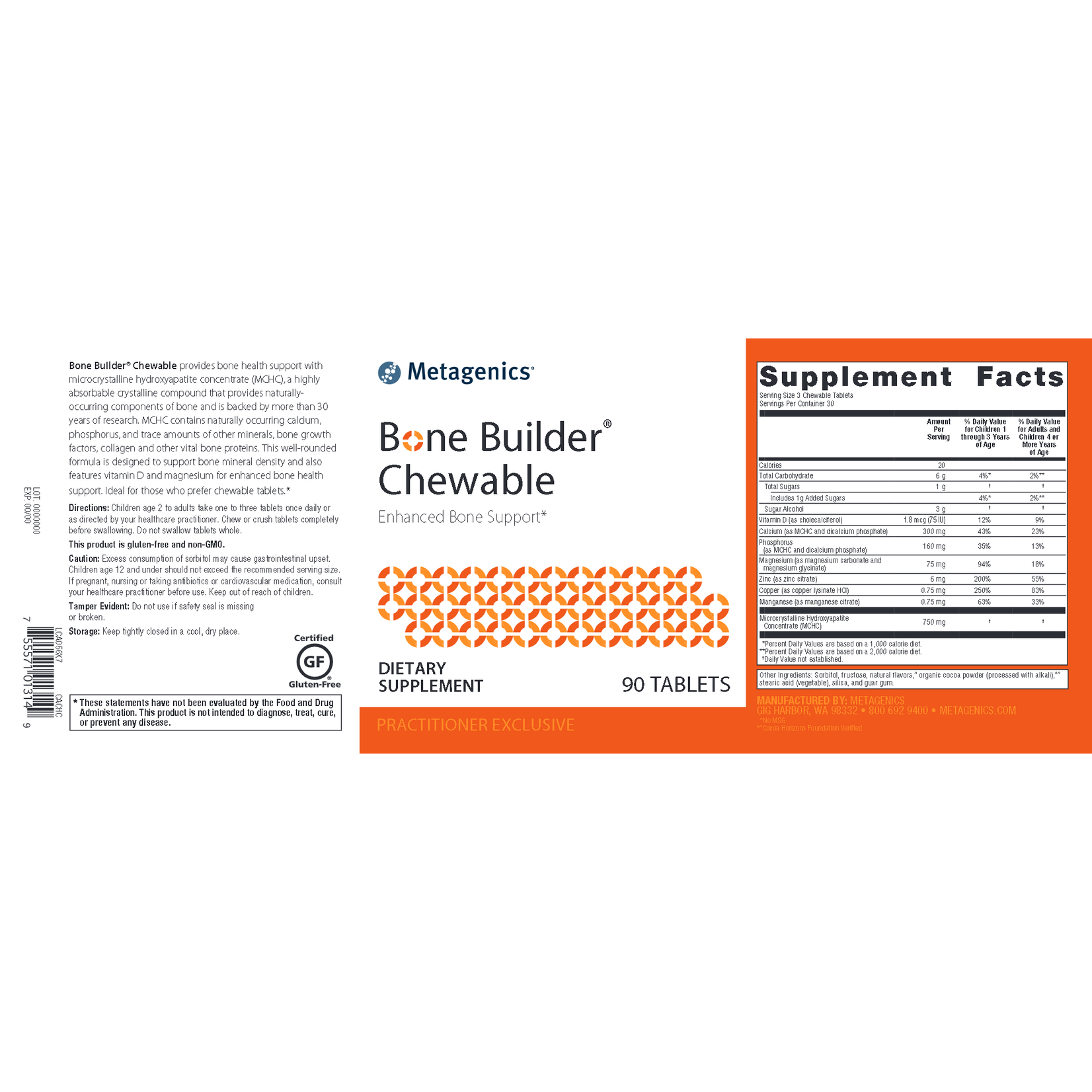 Metagenics Bone Builder Chewable 90c Metagenics