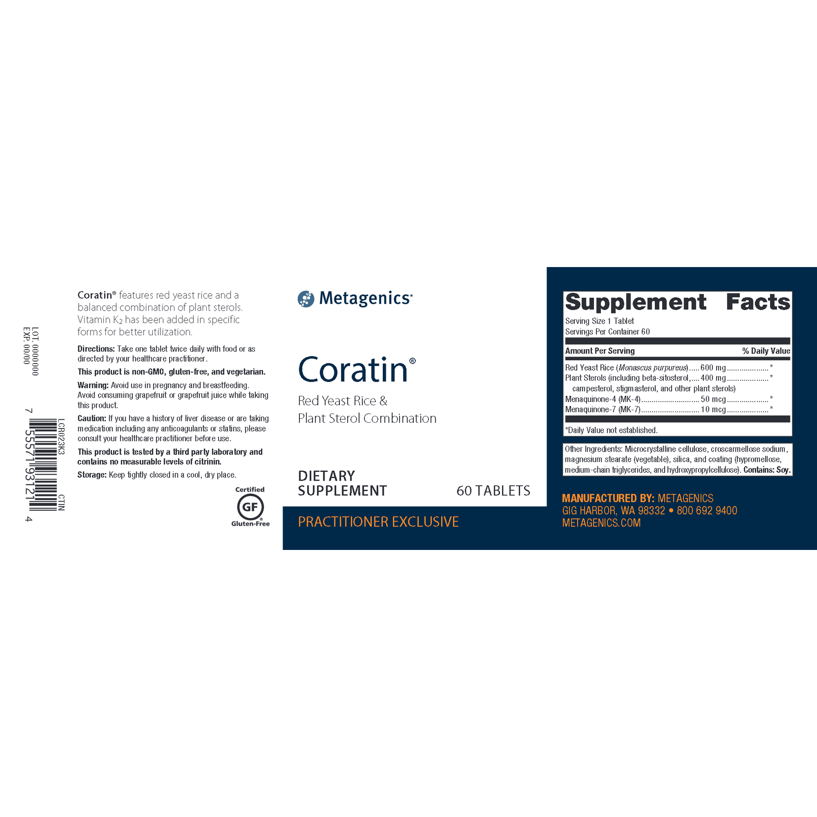 Metagenics Coratin 60c Metagenics*** d/c