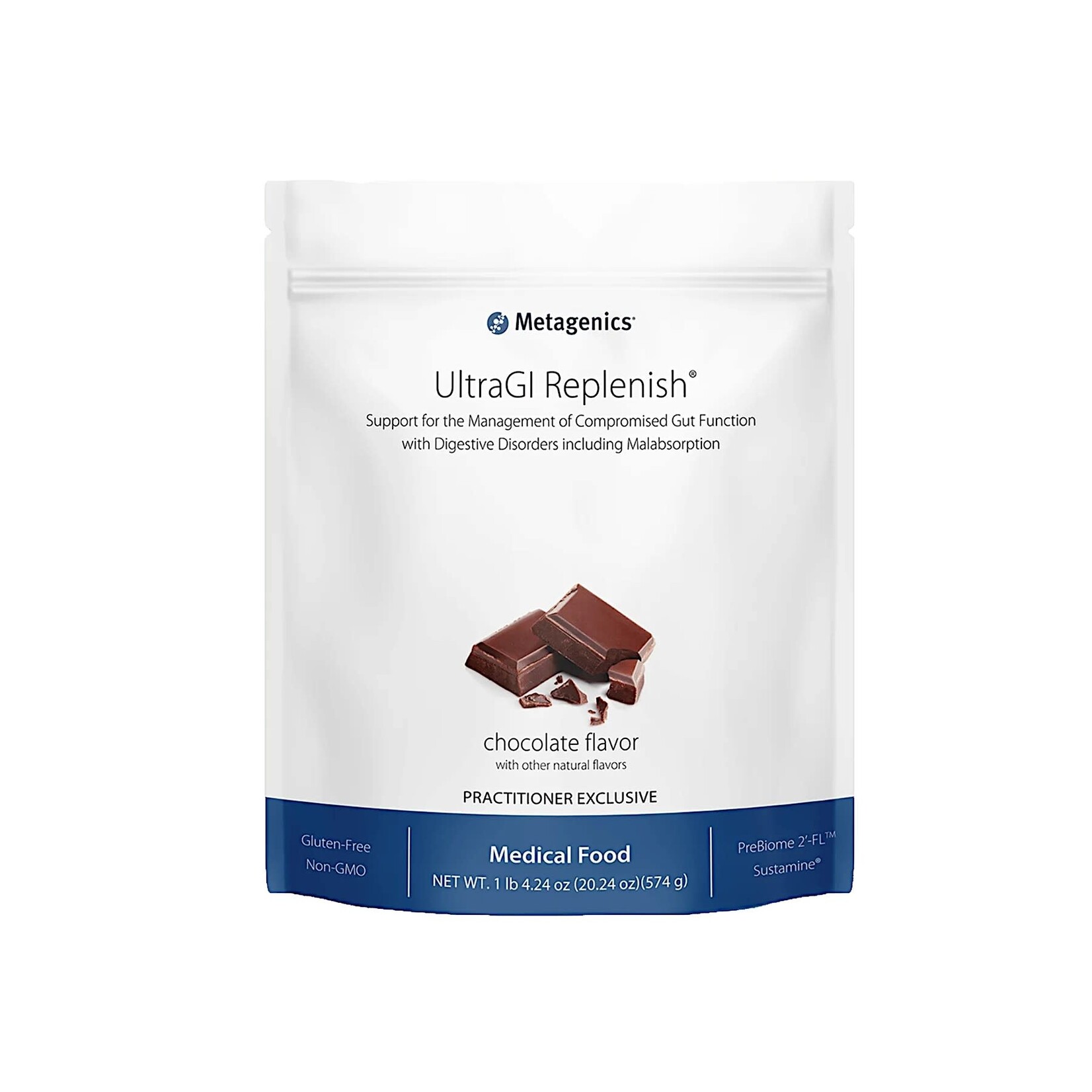 Metagenics UltraGI Replenish Chocolate 574g 14srv Metagenics