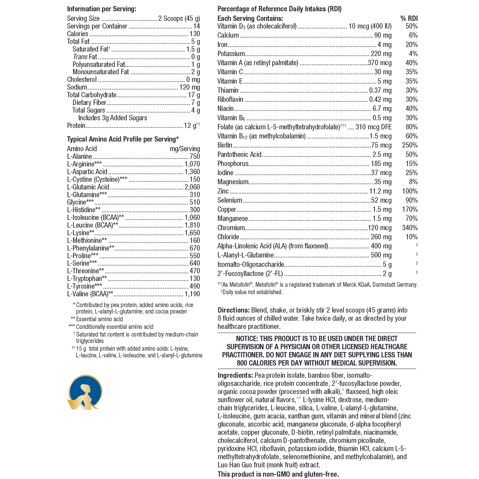 Metagenics UltraGI Replenish Chocolate 574g 14srv Metagenics