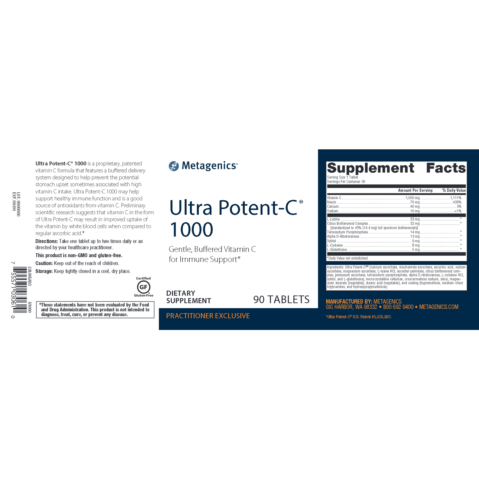 Metagenics Ultra Potent C 1000mg 90t Metagenics