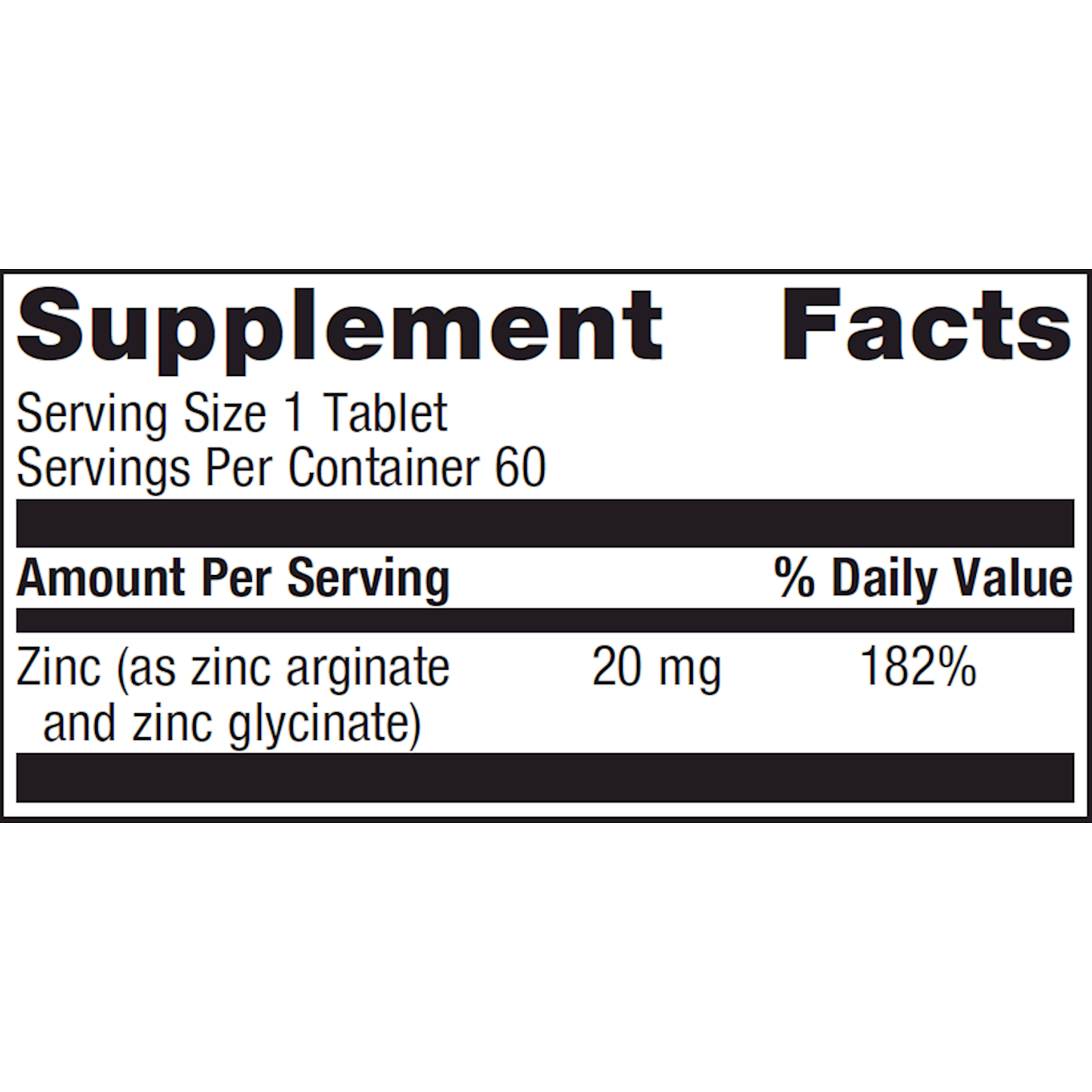 Metagenics Zinc AG 20mg 60t Metagenics