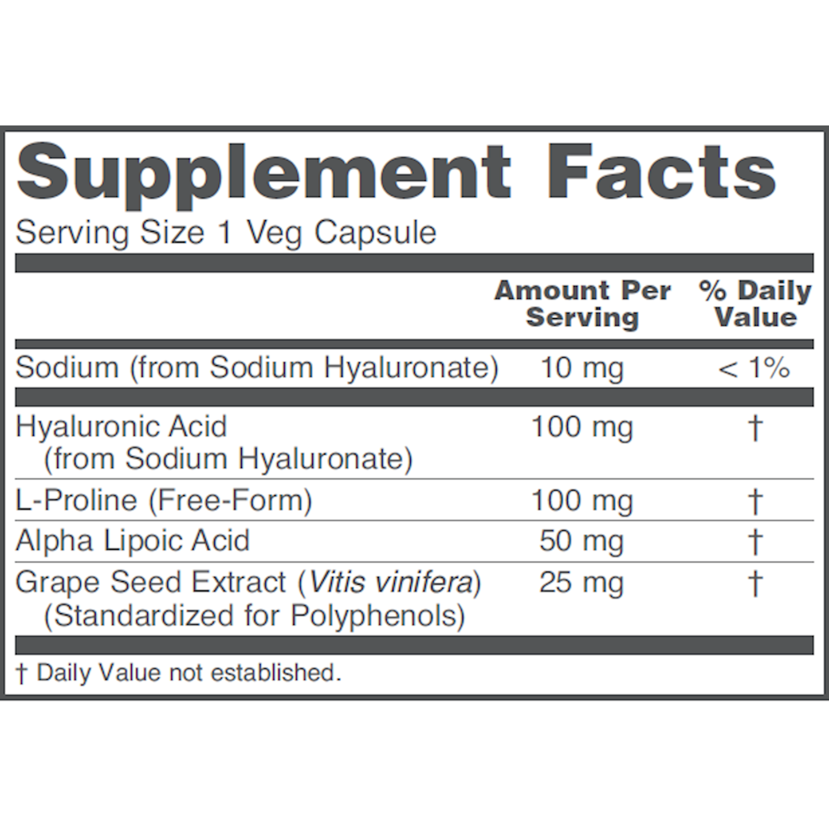 Protocol For Life Hyaluronic Acid 100mg 60c Protocol