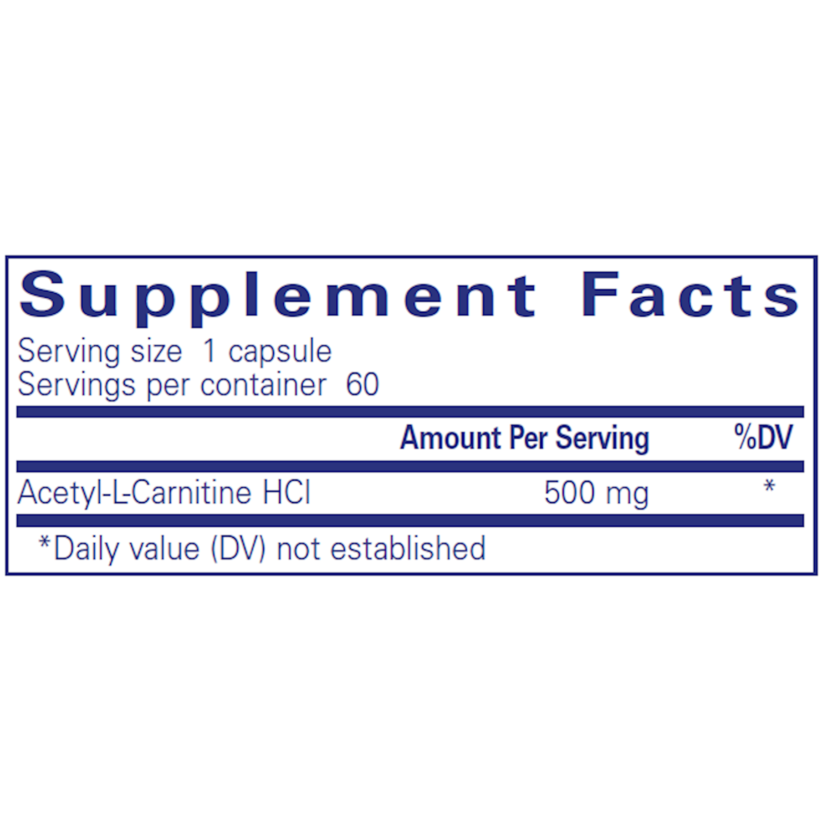Pure Encapsulations Acetyl-l-Carnitine 500mg 60c Pure Encapsulations