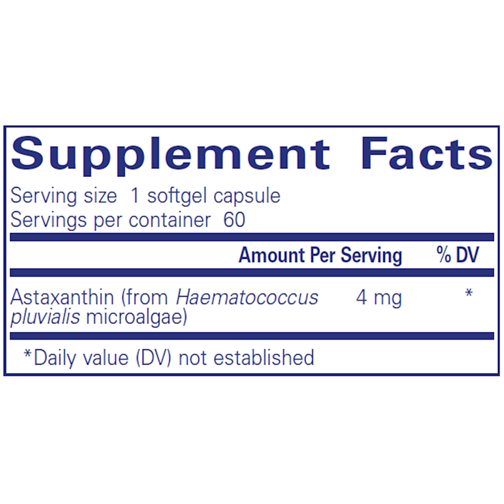 Pure Encapsulations Astaxanthin 4mg 60c Pure Encapsulations