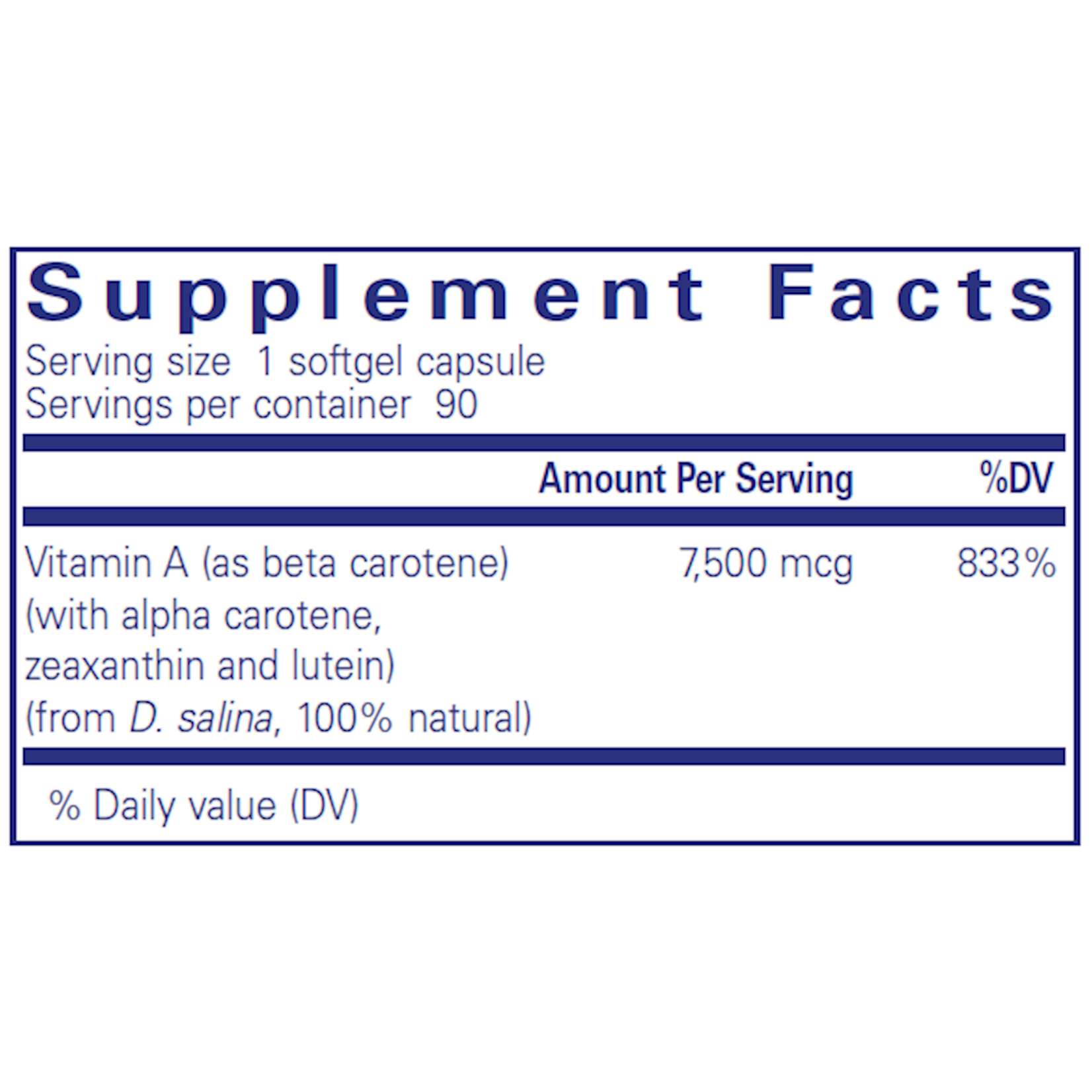 Pure Encapsulations Beta Carotene 7500mcg 90c Pure Encapsulations