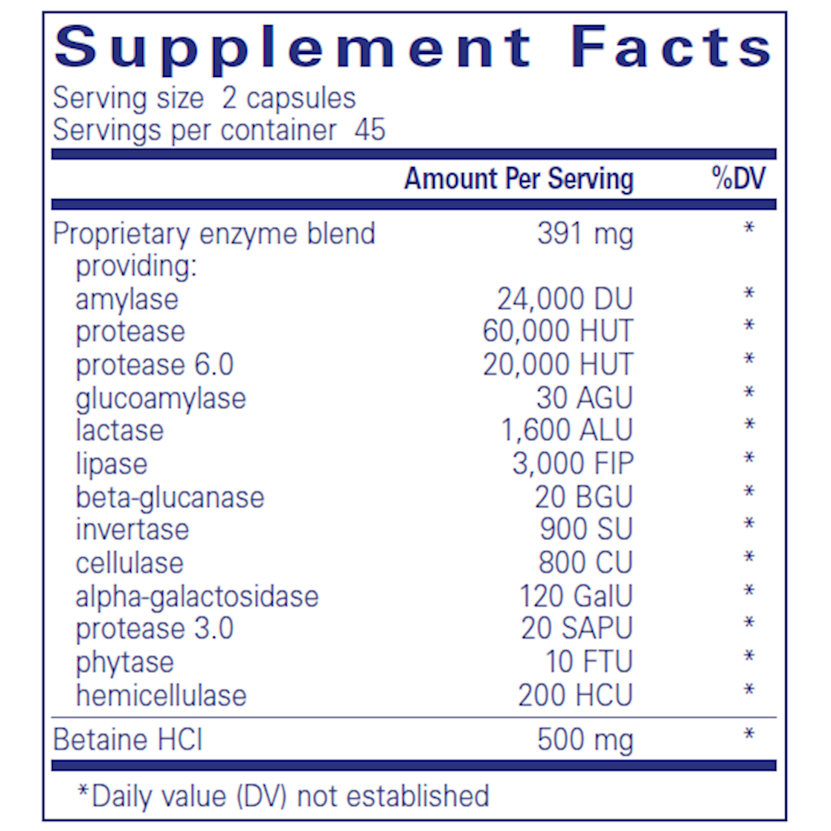 Pure Encapsulations Digestive Enzymes Ultra w/HCL 90c Pure Encapsulations