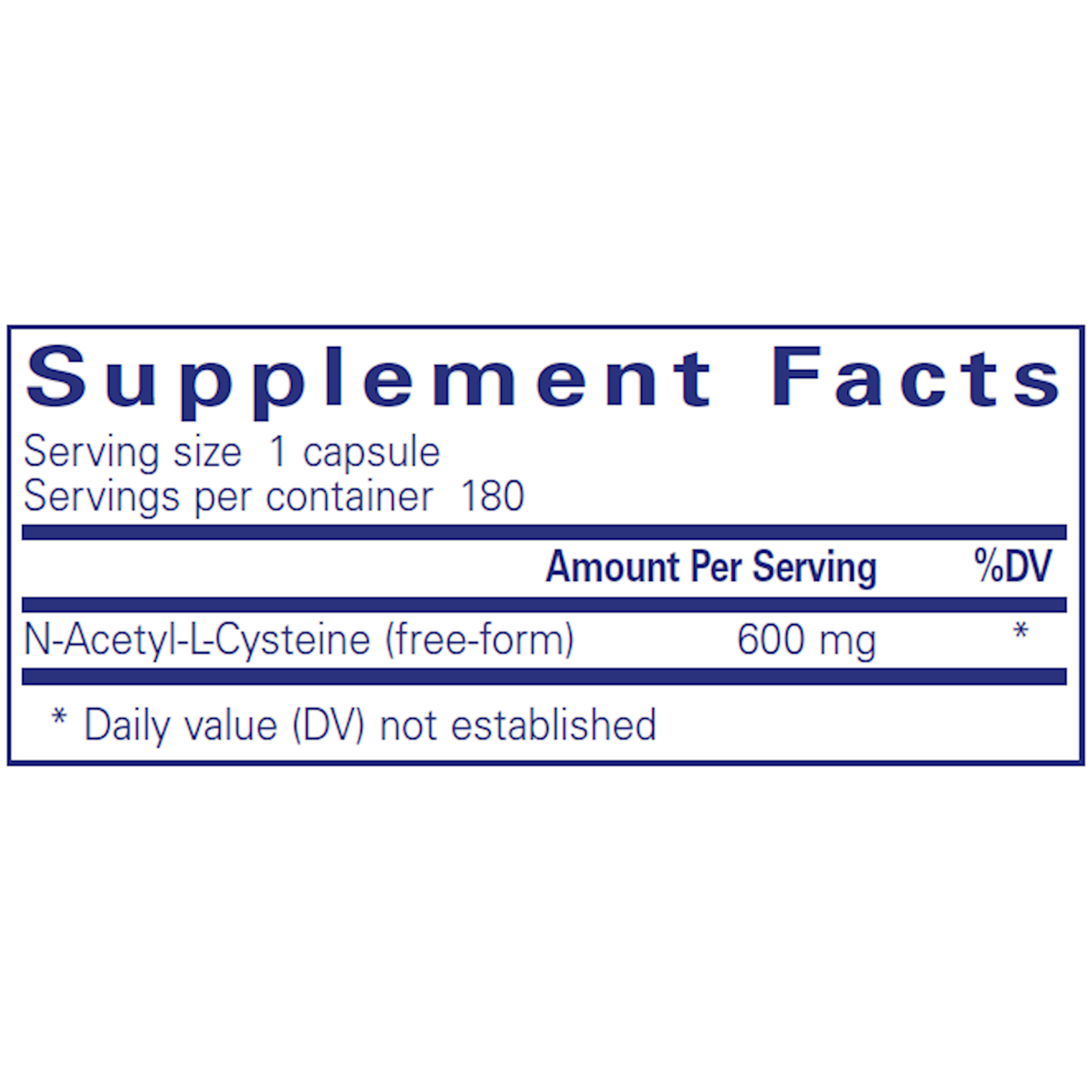 Pure Encapsulations NAC (N-Acetyl-l-Cysteine) 600mg 180c Pure Encapsulations