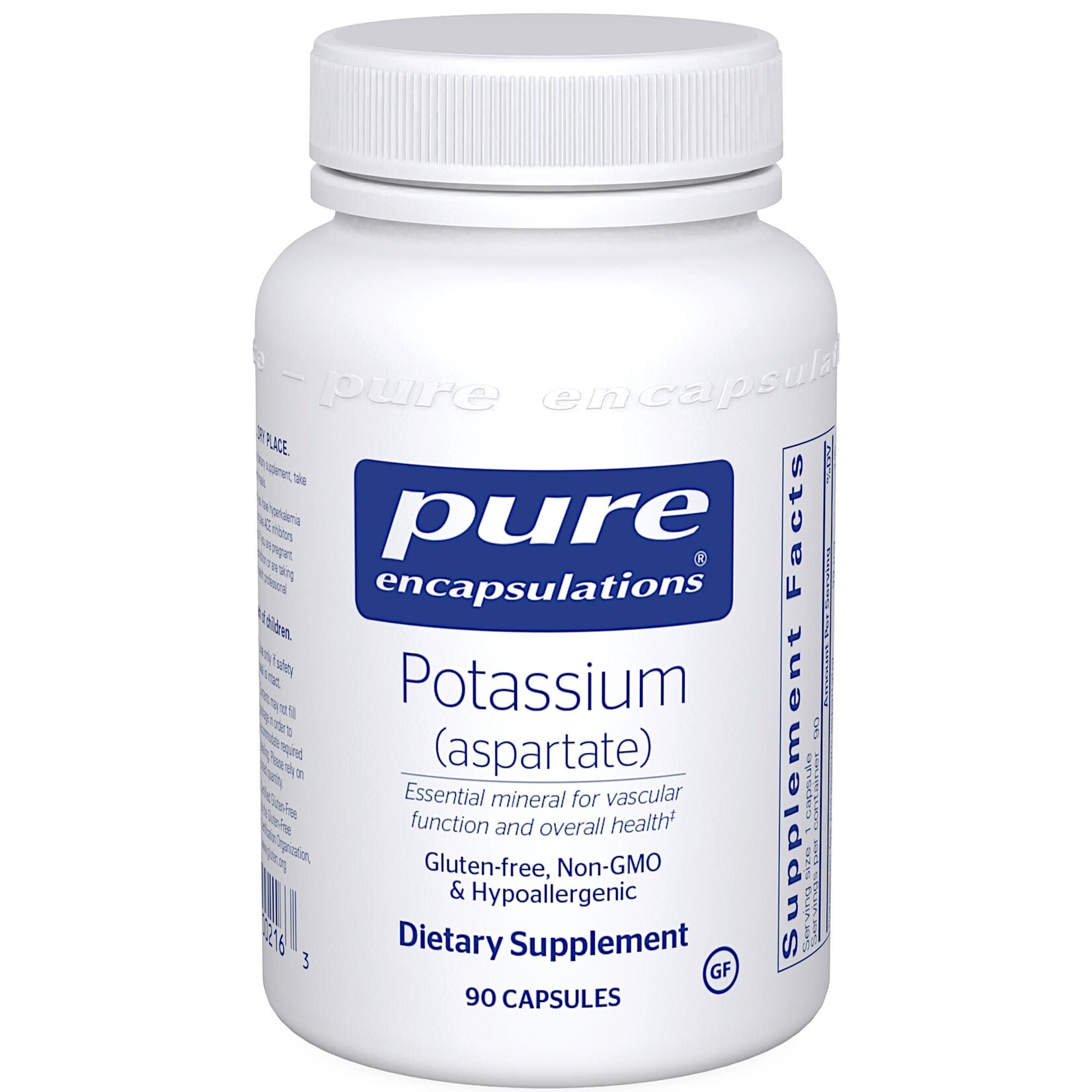 Pure Encapsulations Potassium (aspartate) 99mg 90c Pure Encapsulations