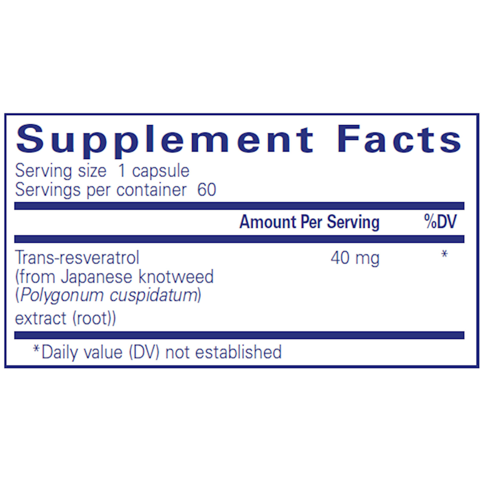 Pure Encapsulations Resveratrol 40mg 60c Pure Encapsulations