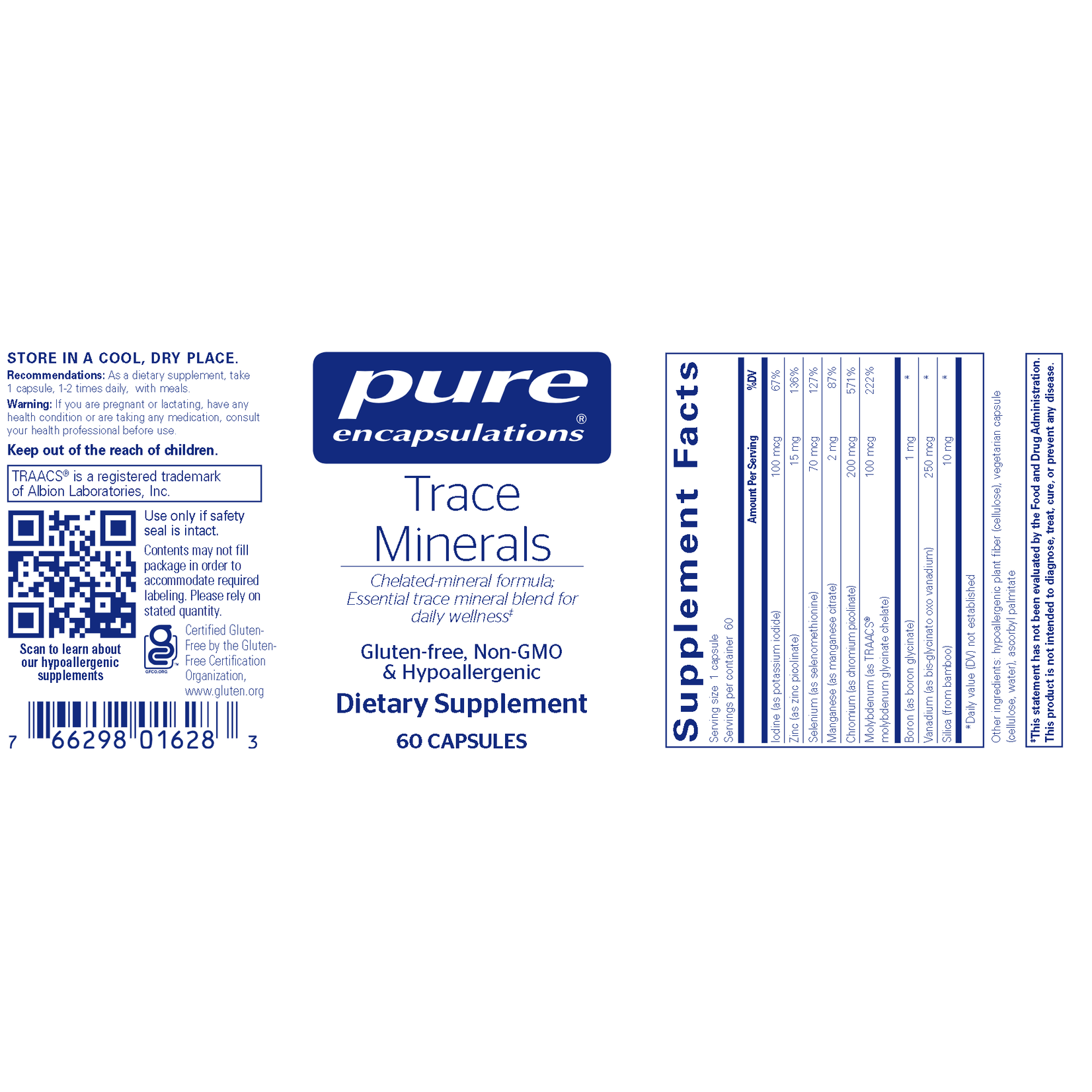 Pure Encapsulations Trace Minerals 60c Pure Encapsulations