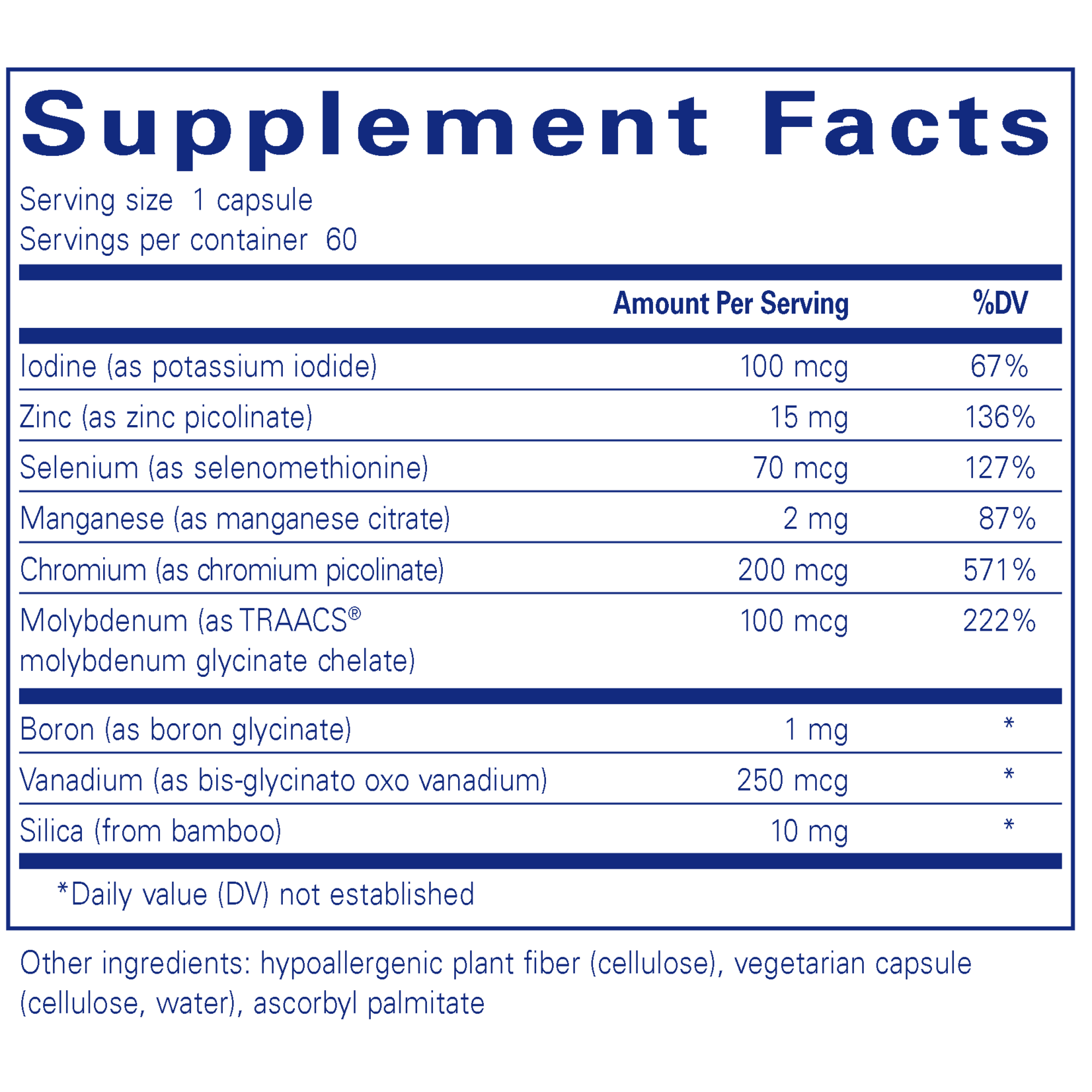 Pure Encapsulations Trace Minerals 60c Pure Encapsulations