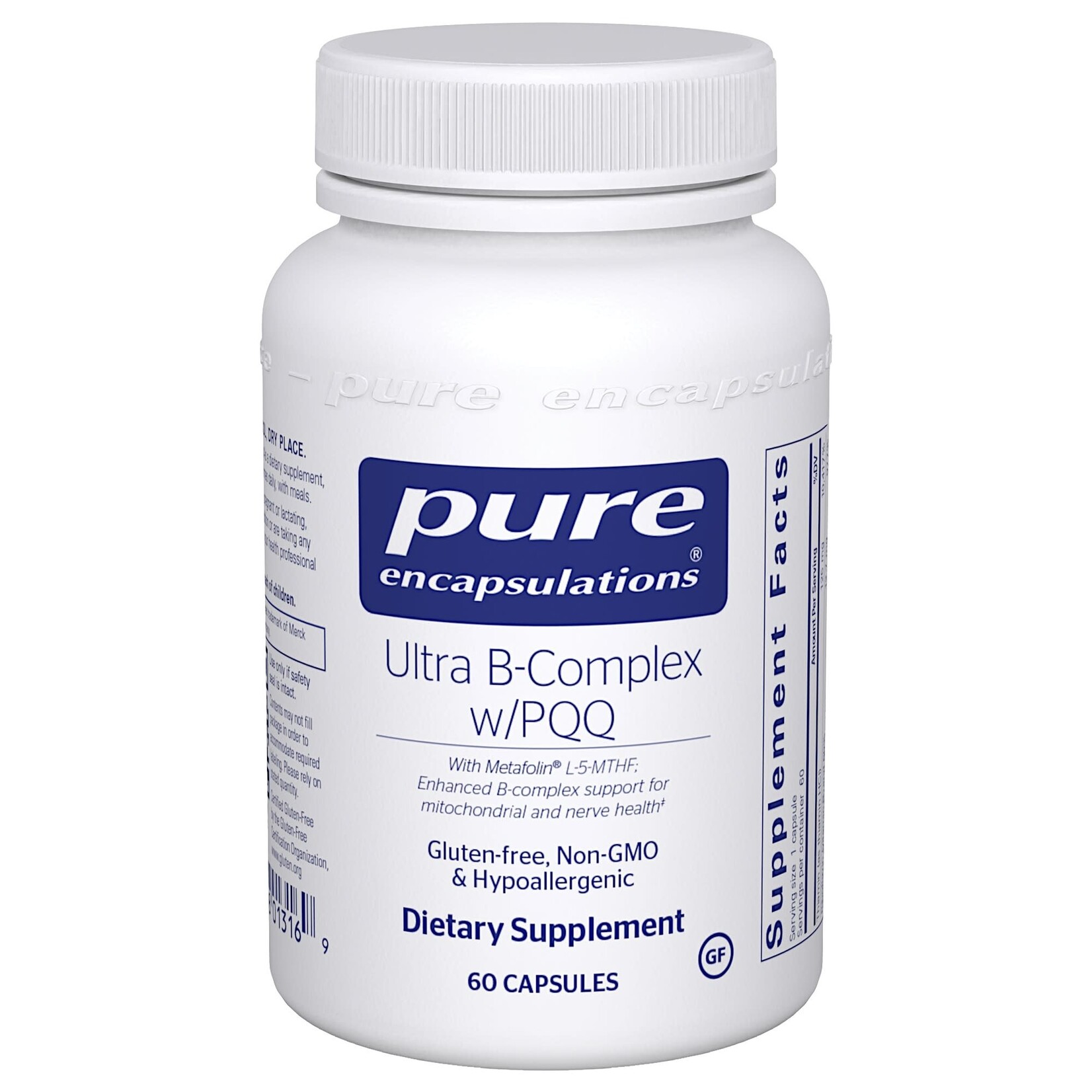 Pure Encapsulations Ultra B-Complex w/ PQQ 60c Pure Encapsulations