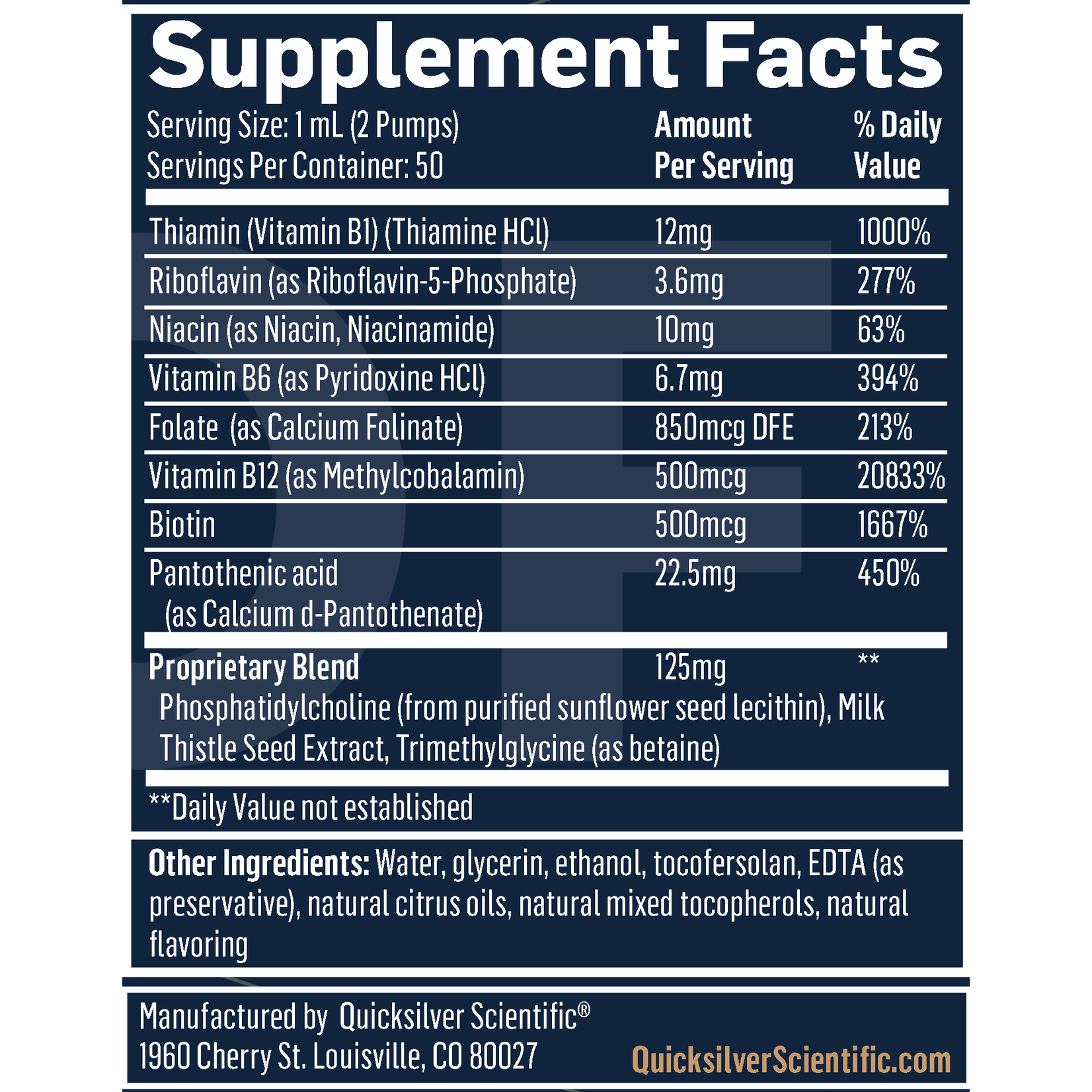 Quicksilver Scientific Liposomal Methyl B-Complex Quicksilver Scientific