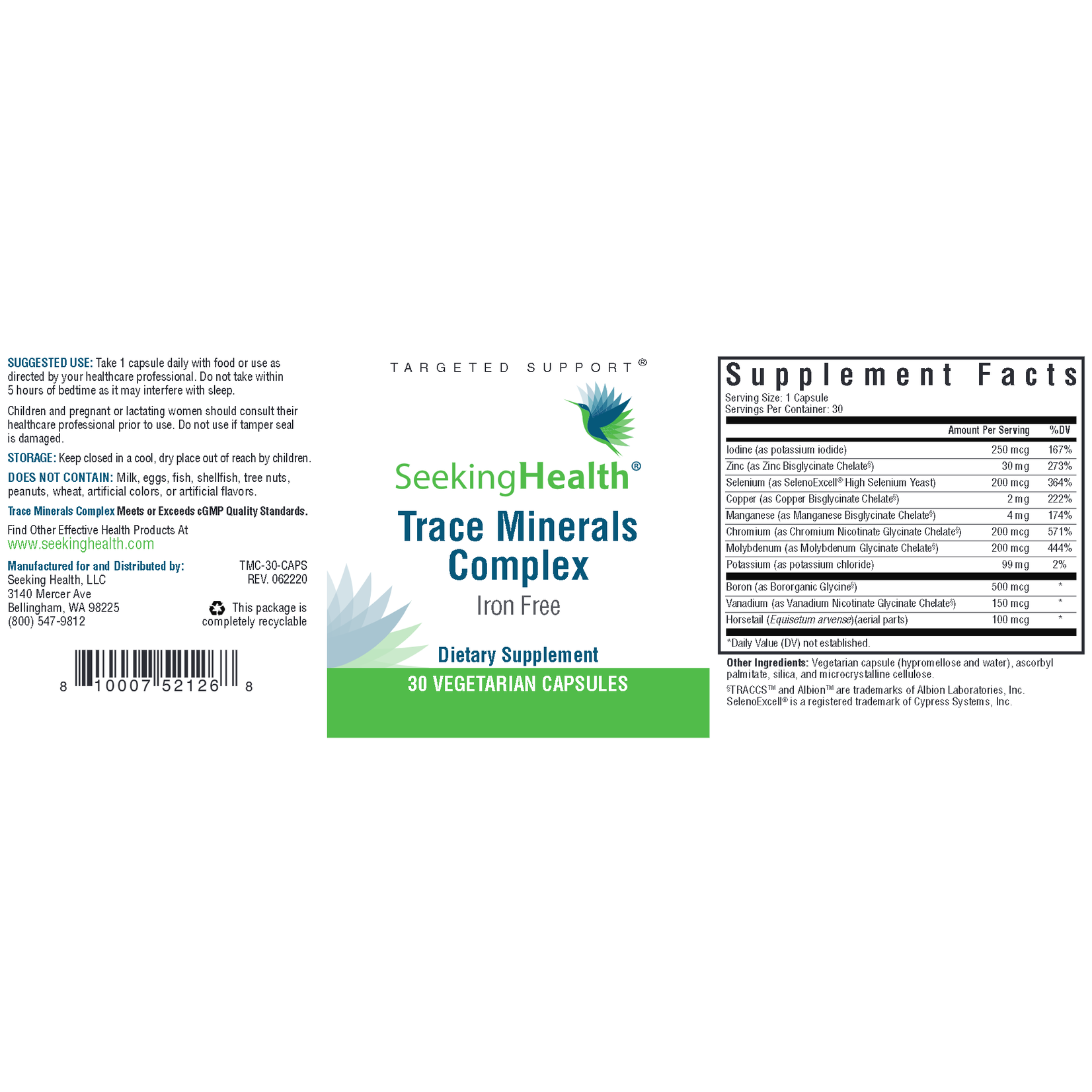 Seeking Health Trace Minerals Complex 30c Seeking Health