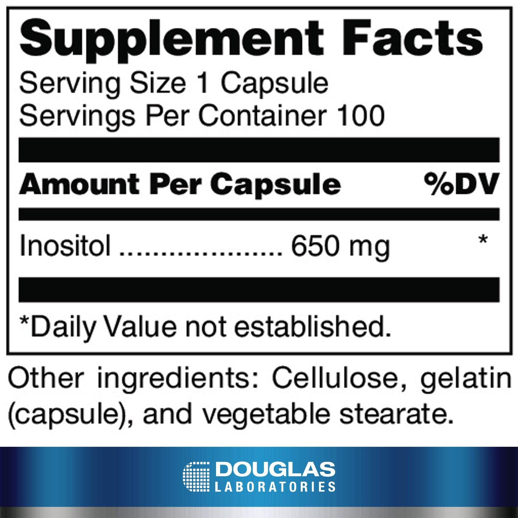 Douglas Laboratories Inositol 650mg 100c Douglas Labs *sale*