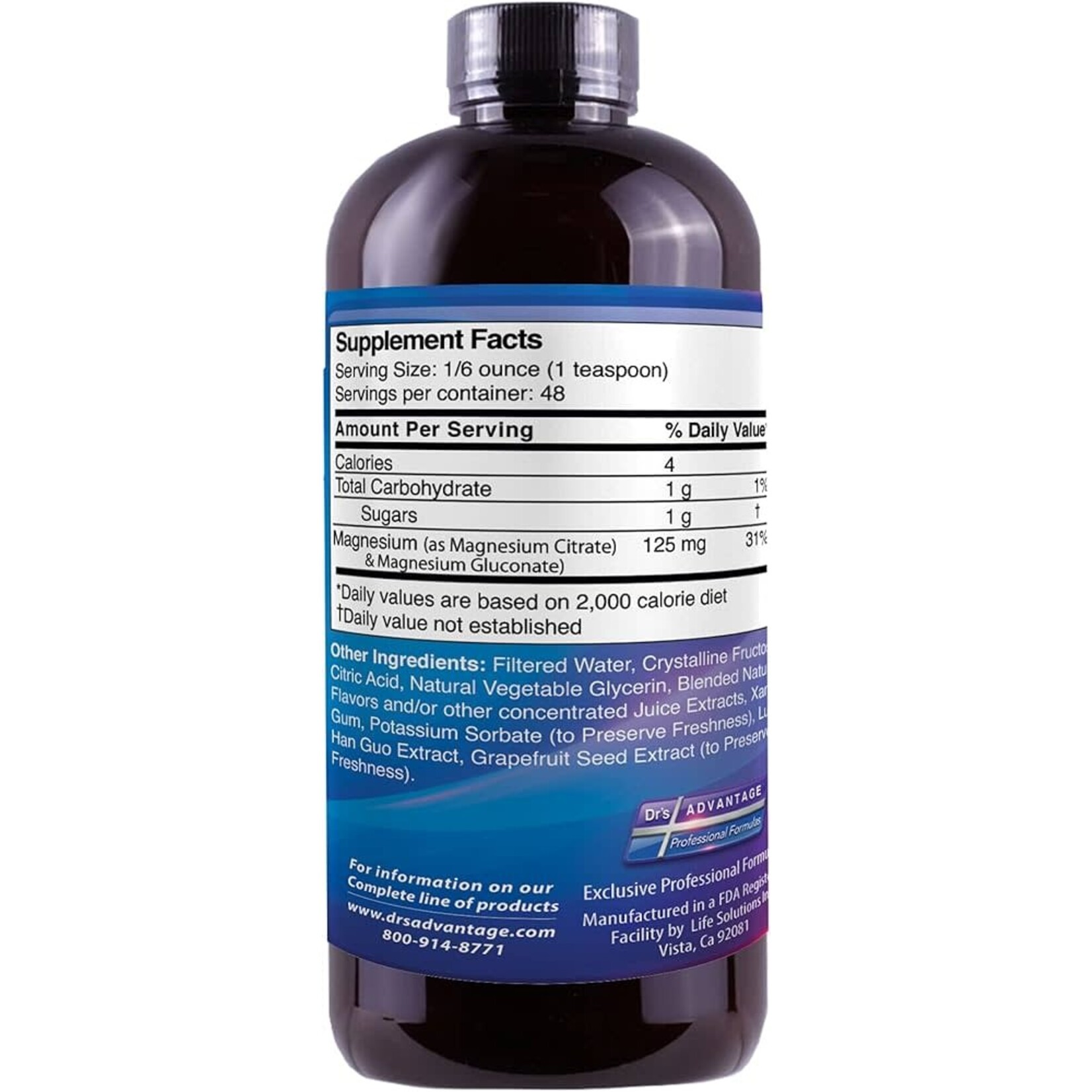 Dr's Advantage Liquid Magnesium 125 mg 8oz Dr.'s Advantage