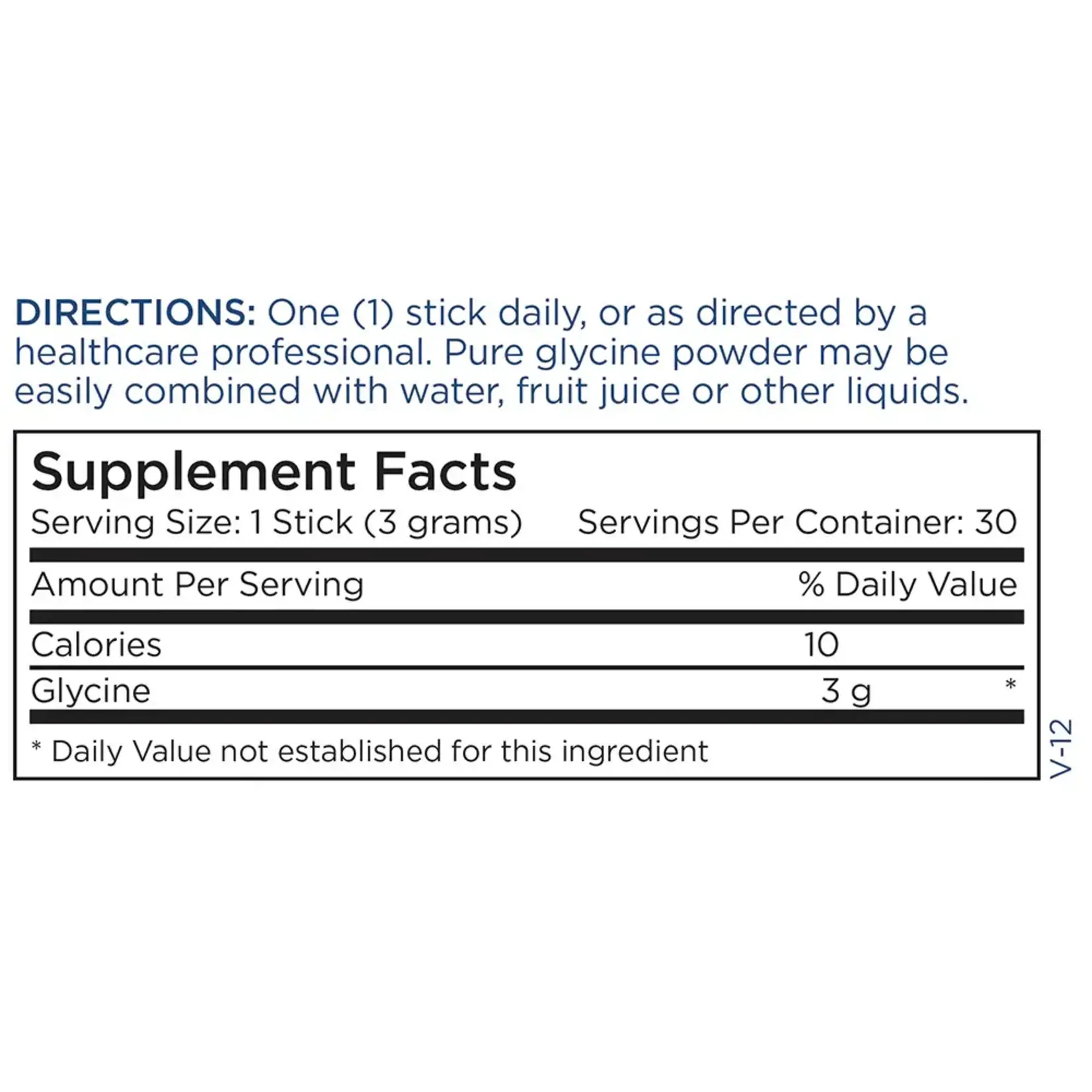 Metabolic Maintenance Glycine Sticks 3g 30 sticks Metabolic Maintenance