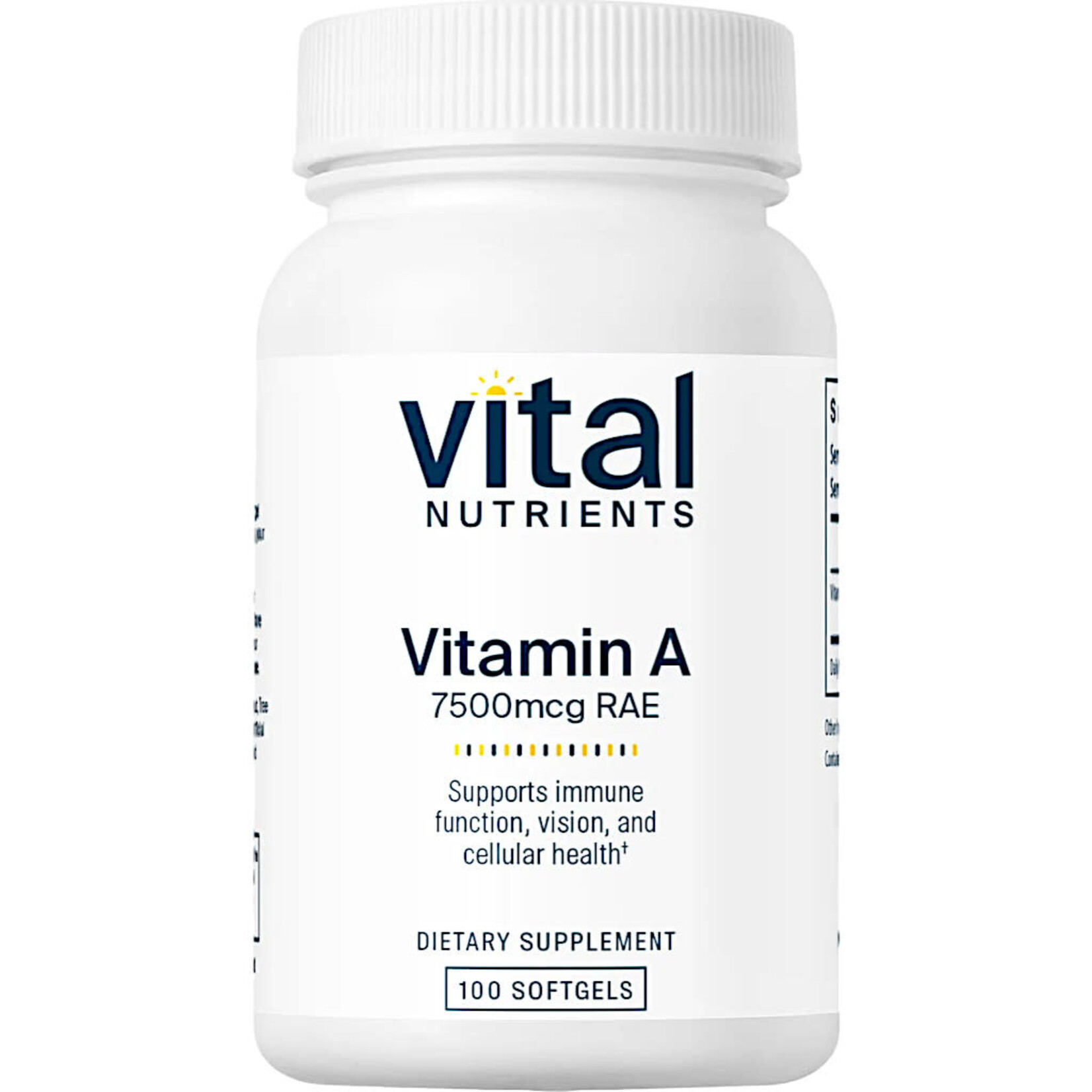 Vital Nutrients Vitamin A 7.5mg (25,000 IU) 100c Vital Nutrients