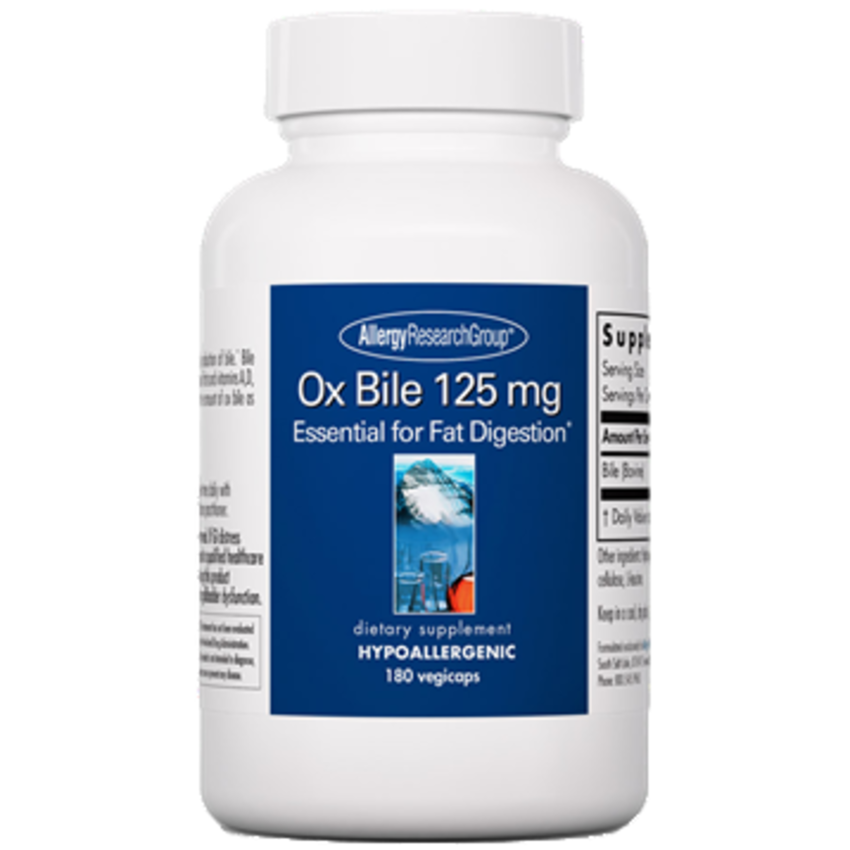 Allergy Research Group Ox Bile 125mg 180c Allergy Research Group