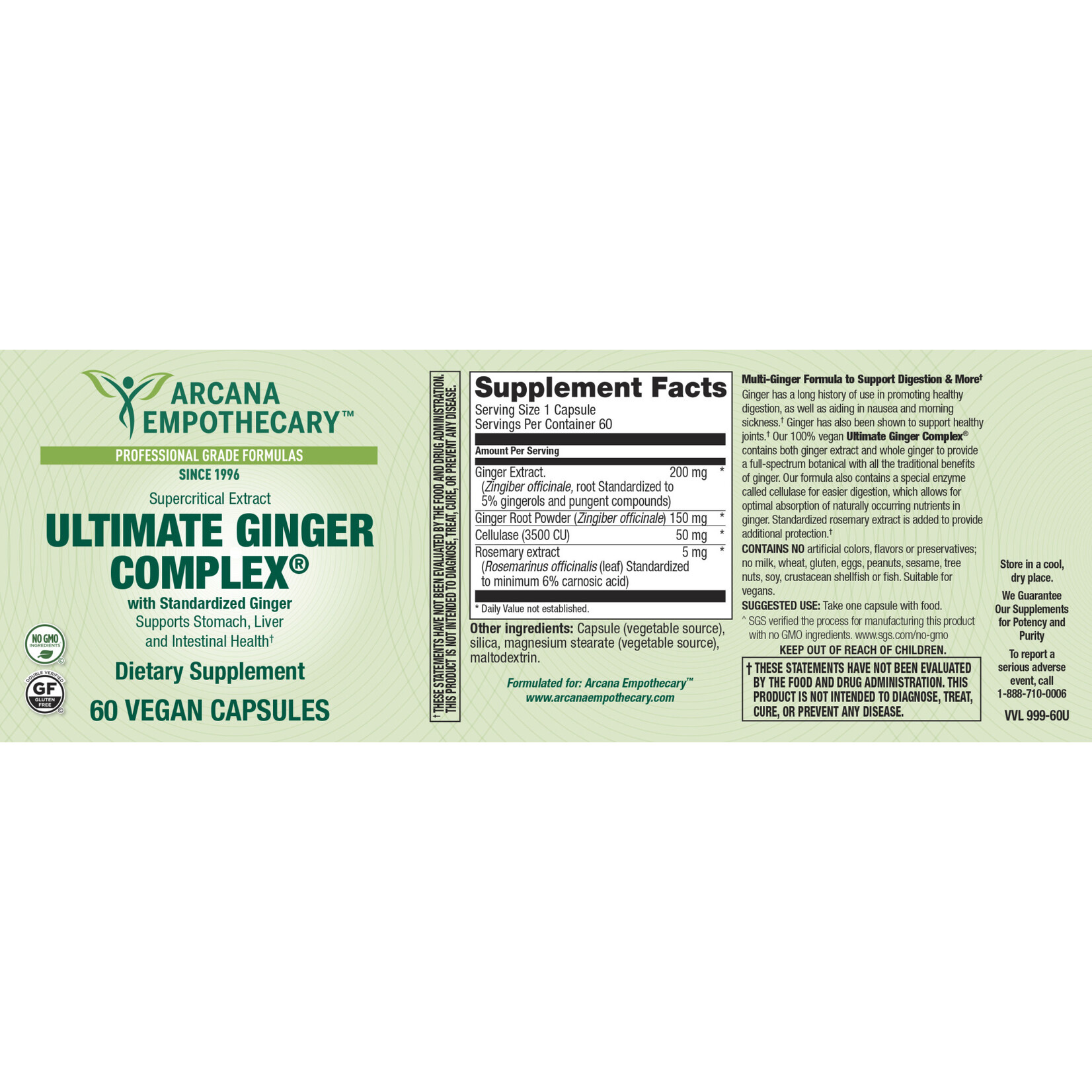 Arcana Empothecary Ultimate Ginger Complex 60c Arcana