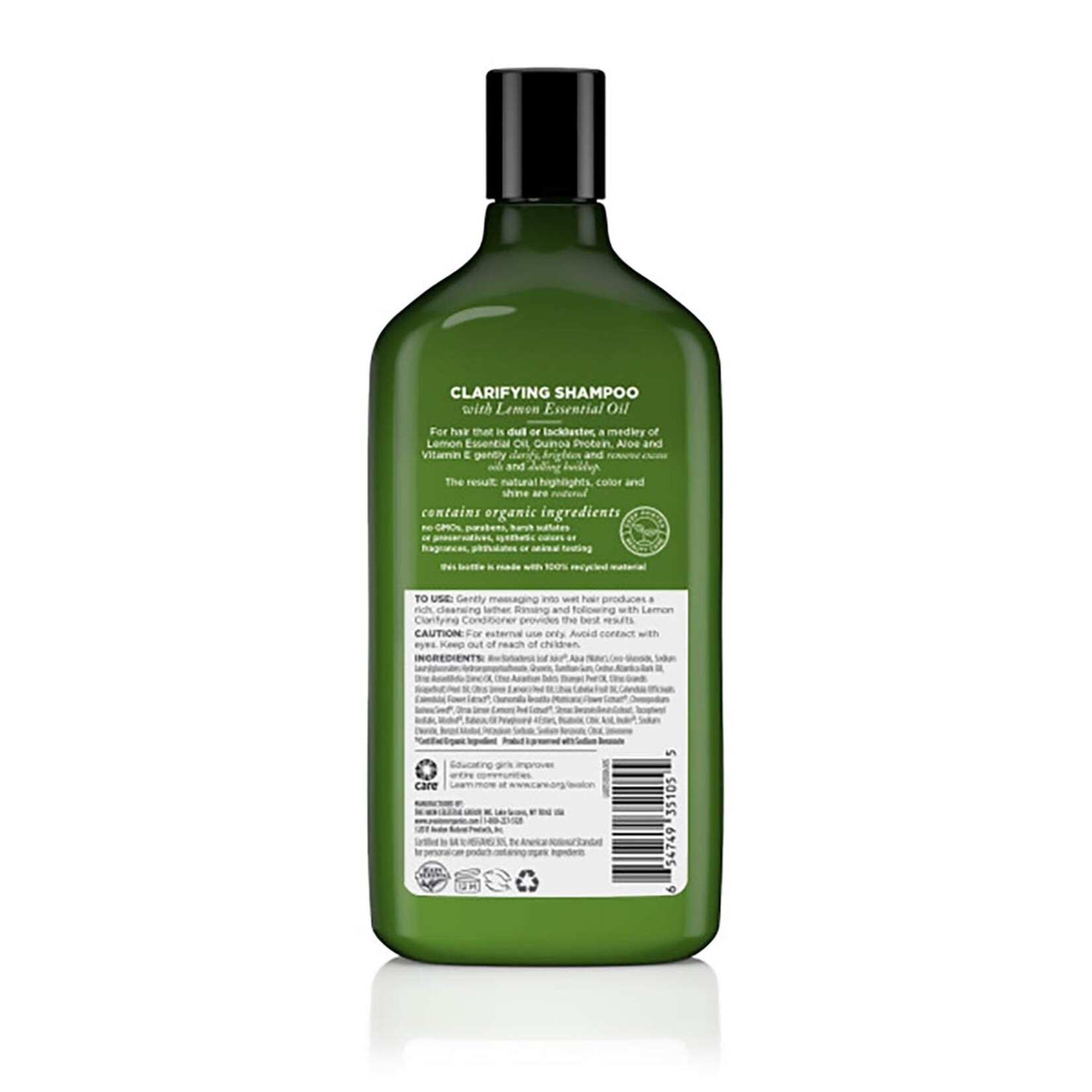 Avalon Organics Clarifying Lemon Shampoo 11 oz Avalon Organics