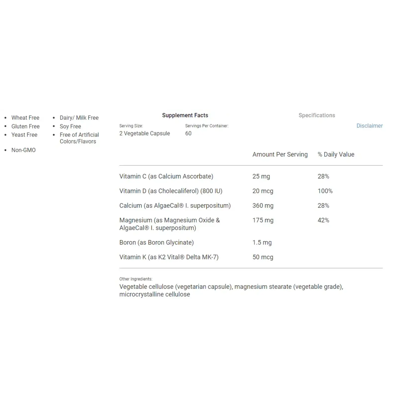 AlgaeCal AlgaeCal Plus 120 vegcaps