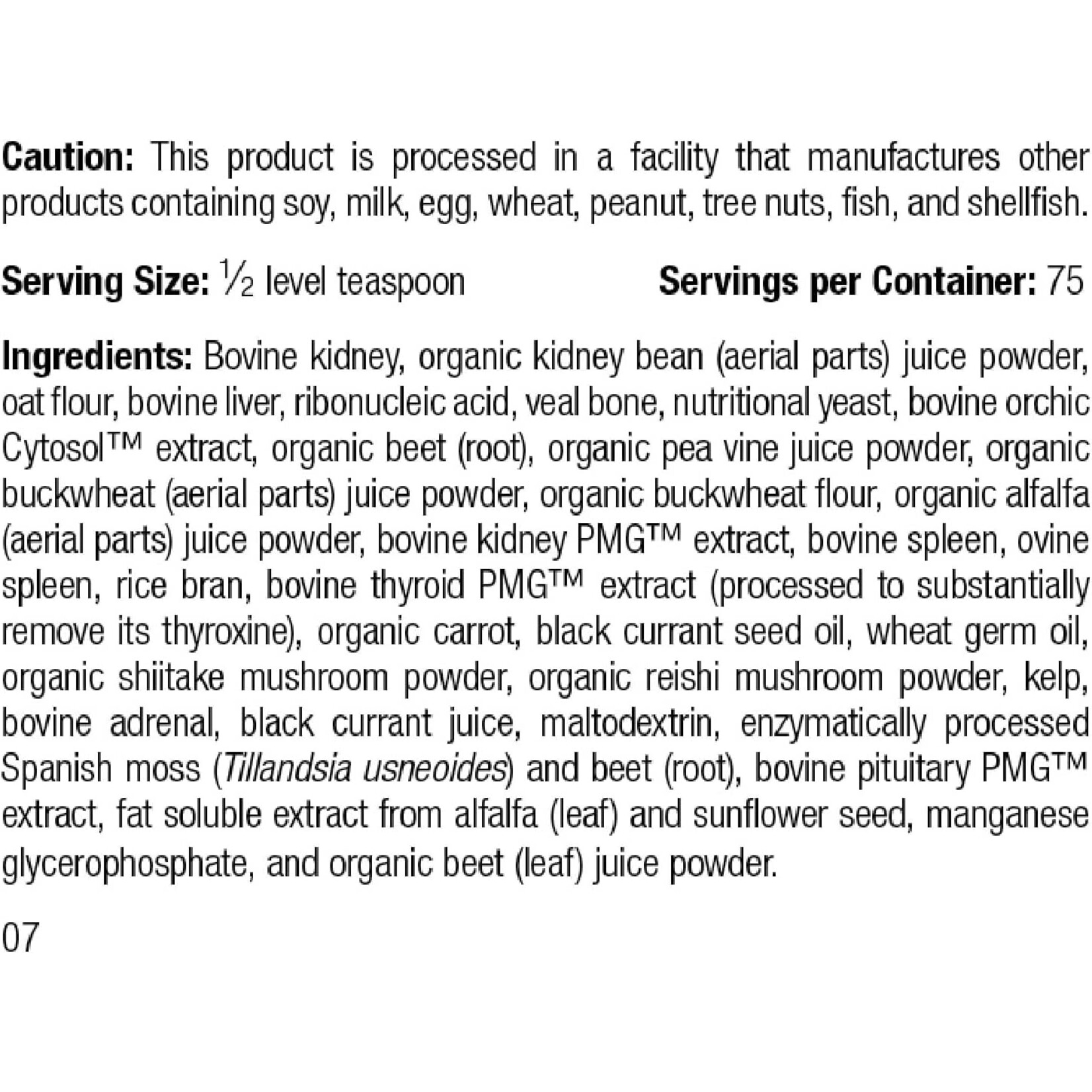 Standard Process Canine Renal Support 30g Standard Process