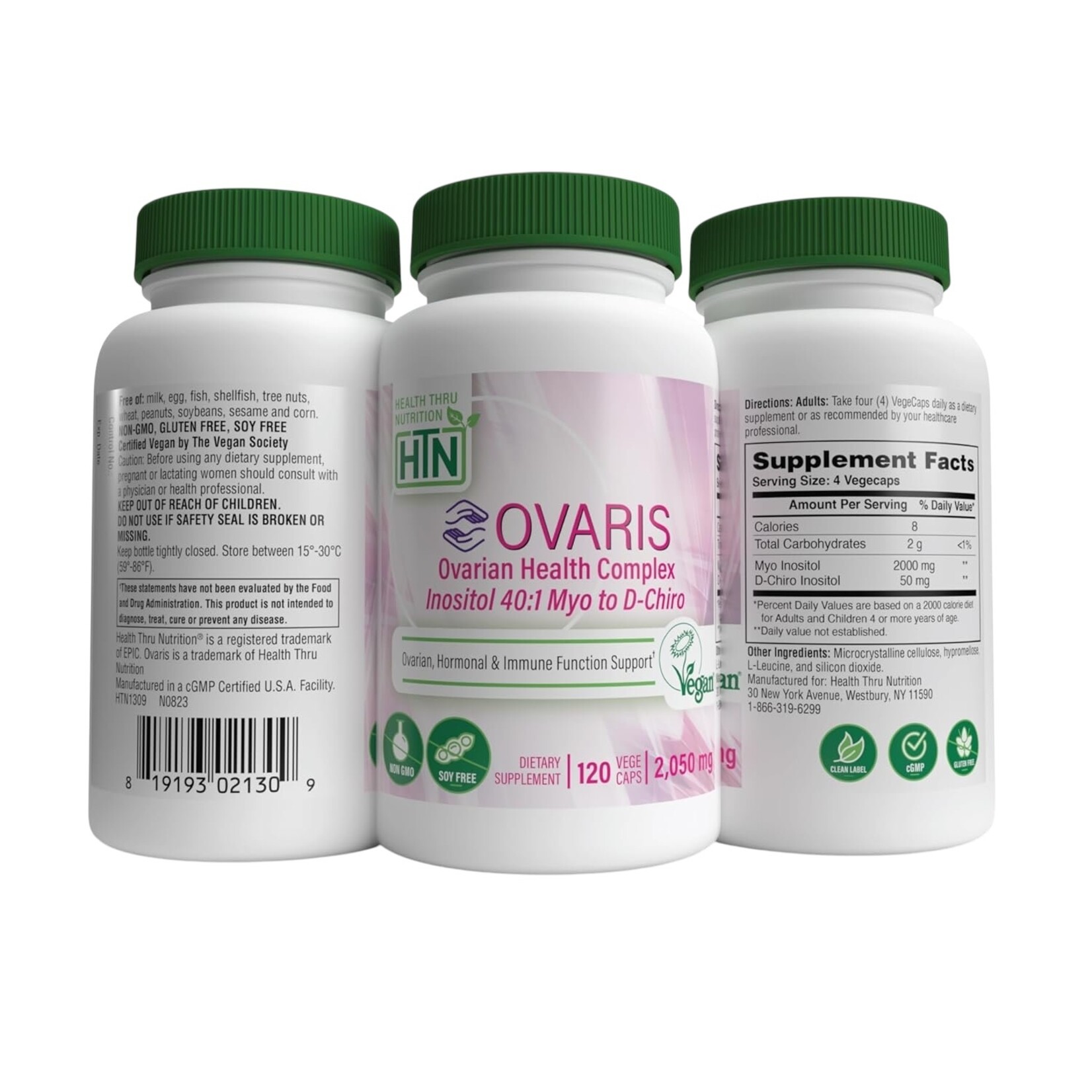 Health Thru Nutrition Ovaris 40:1 Myo to D-Chiro Inositol 120c Health Thru Nutrition