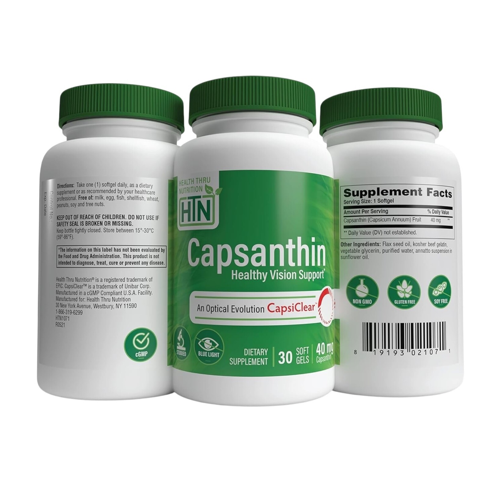 Health Thru Nutrition Capsanthin Healthy Vision Support 40mg 30sg Health Thru Nutrition