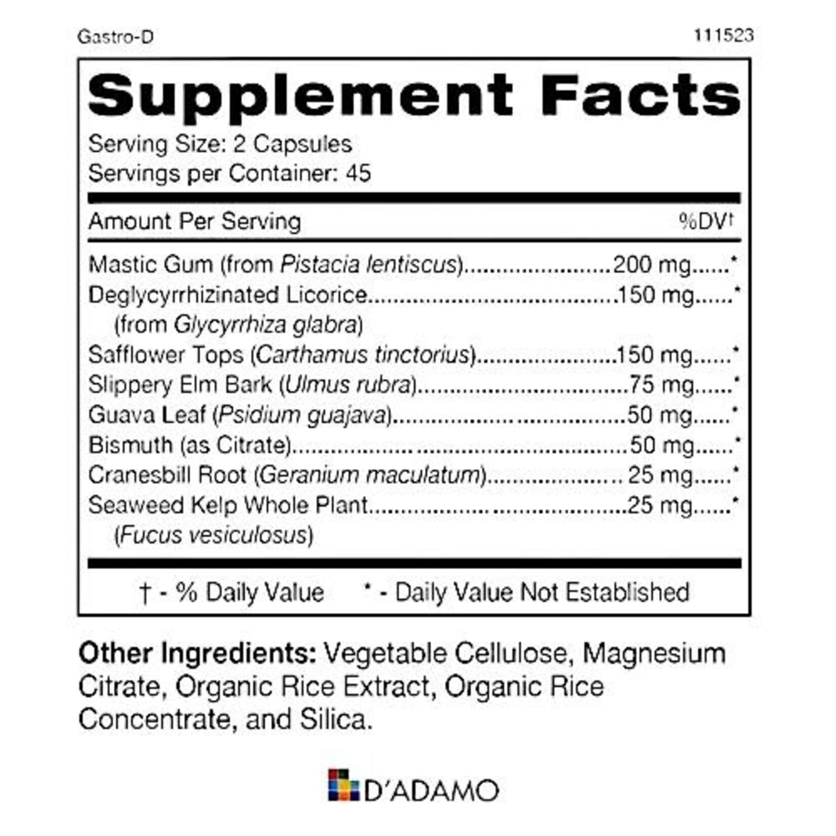 D'Adamo Personalized Nutrition Gastro-D Complex 90c D'Adamo