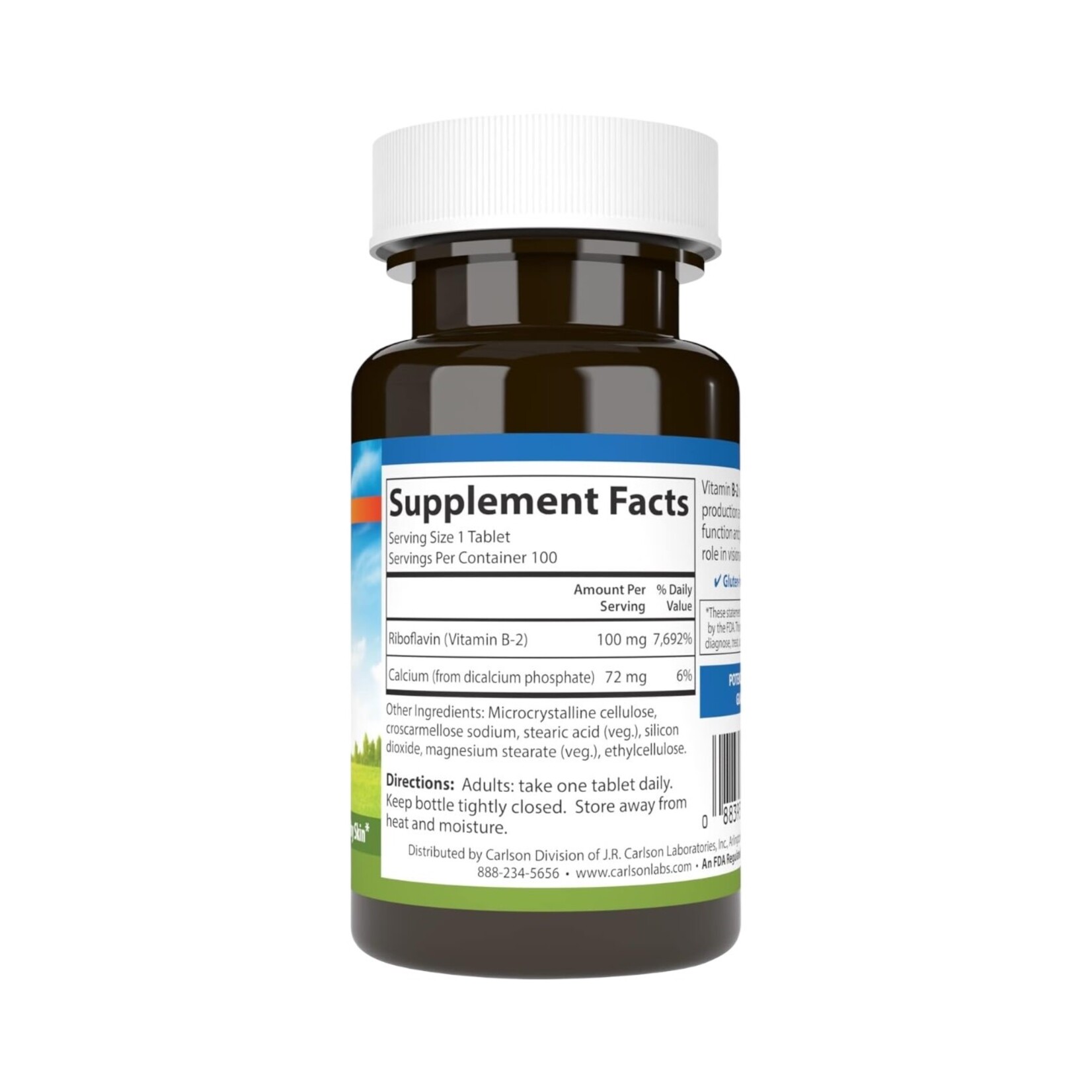 Carlson Labs B-2 Riboflavin 100mg 100t Carlson Labs
