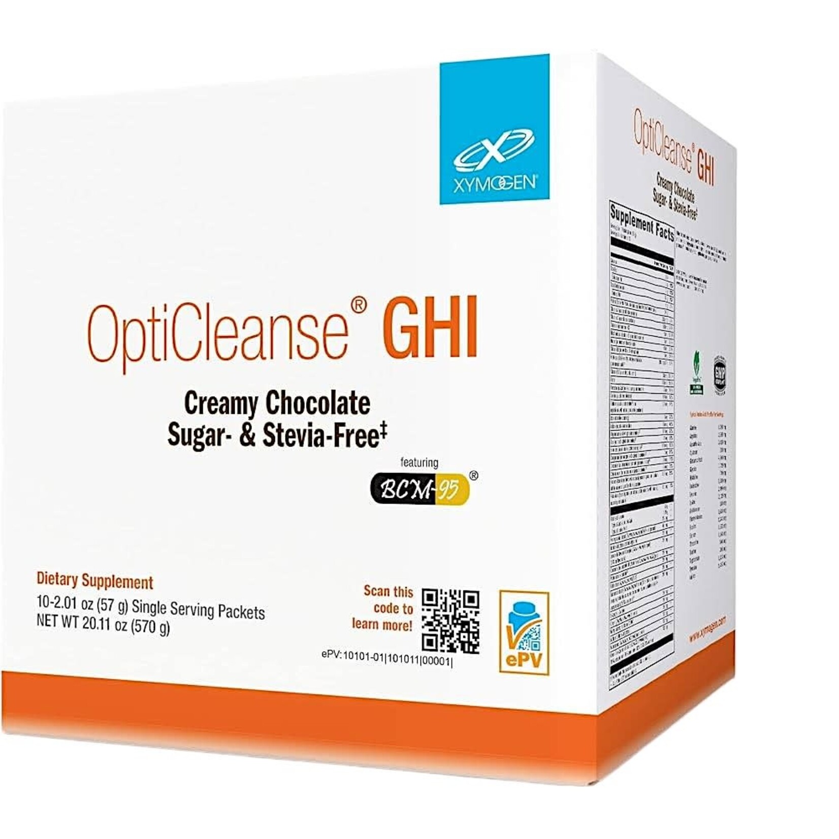 Xymogen Opticleanse GHI S&S Free Creamy Chocolate 10 pkt box Xymogen